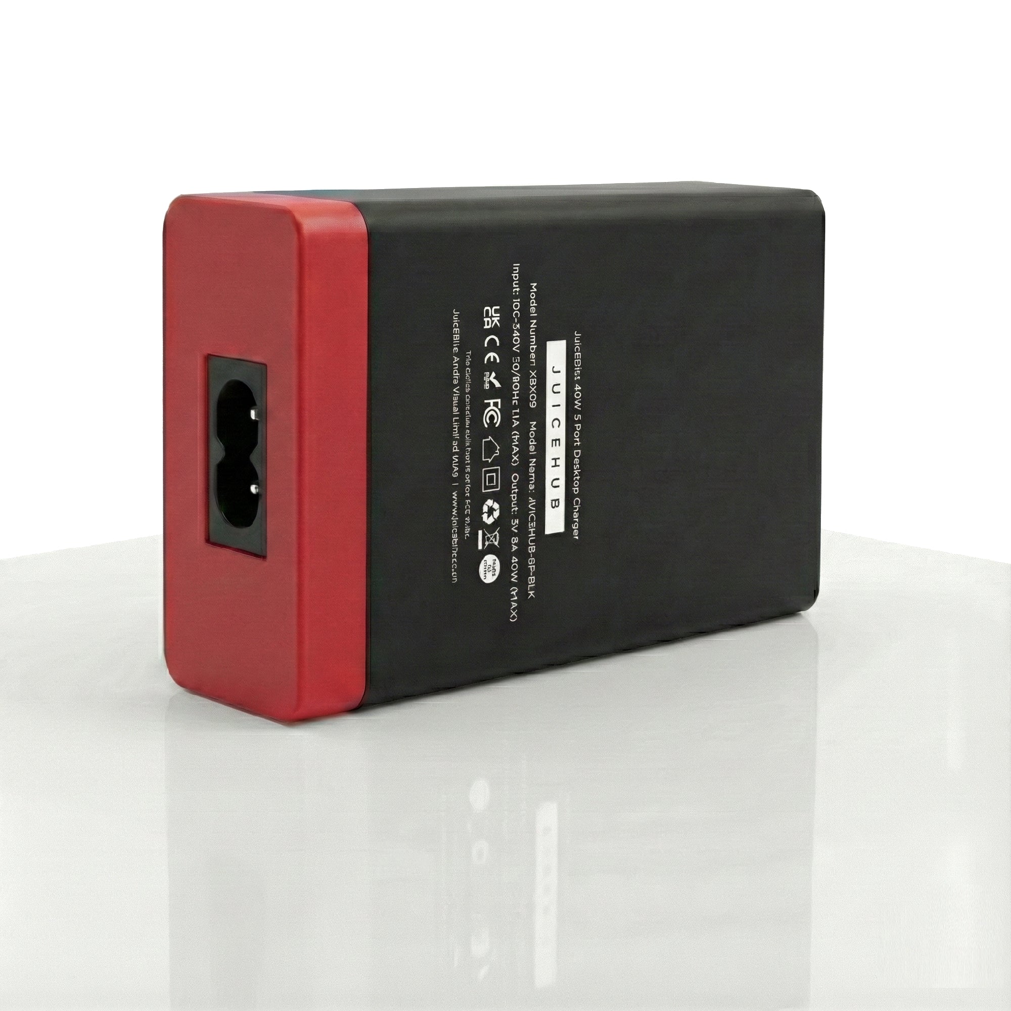 JuicEHub™ 40W 8A 5V Multi 5 Port USB Mini Desktop Charger - Black