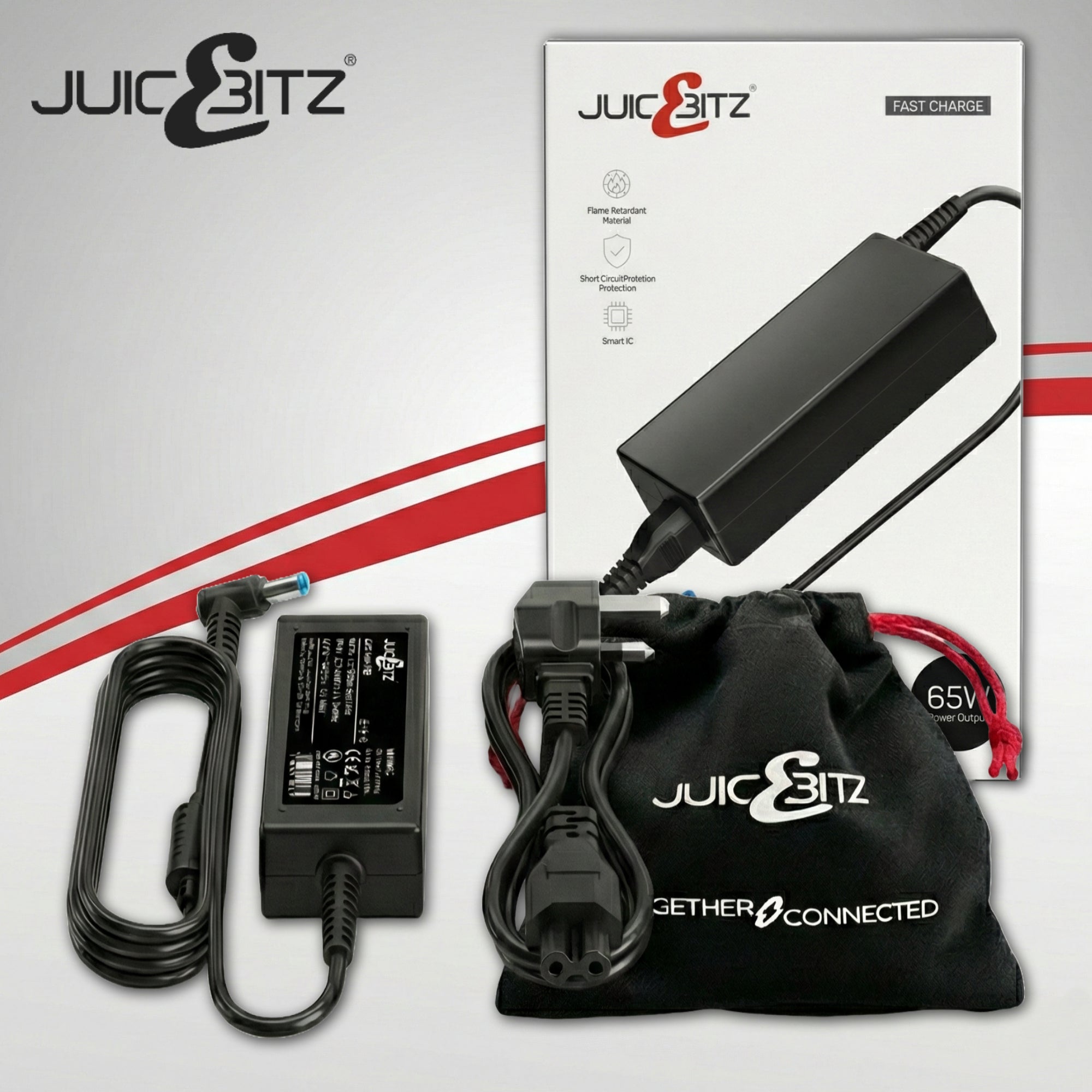 65W HP Laptop Charger - Round Tip 4.5mm x 3.0mm