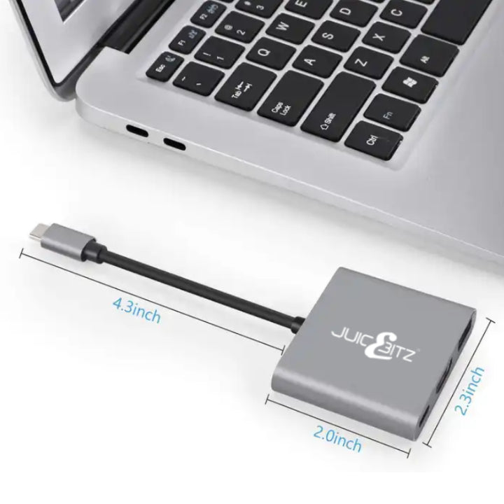 4K USB-C Adapter 3 Port HDMI Female USB3.0 USB-C PD Output