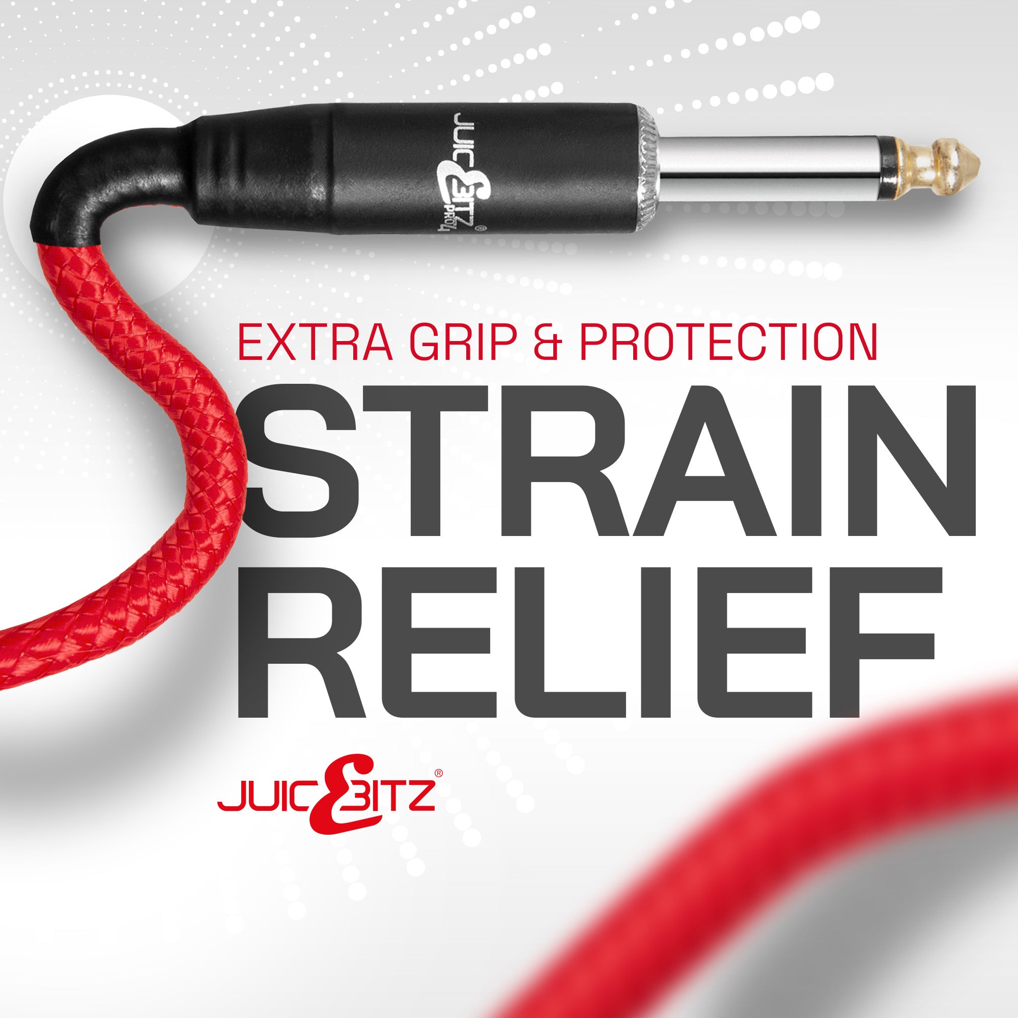 PRO Series Braided Guitar Cable 1/4" Straight Jack to Jack 6.35mm Lead - Black