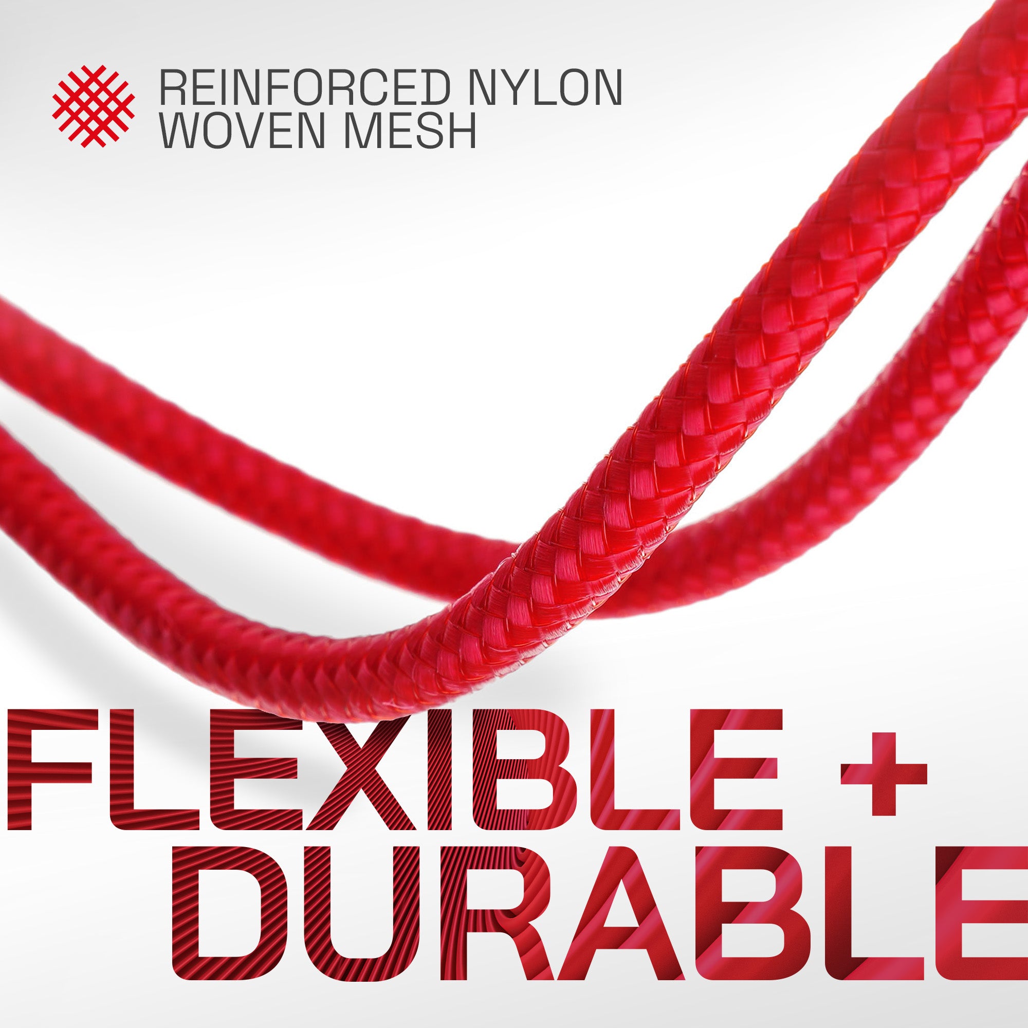 PRO Series Braided Guitar Cable 1/4" Straight Jack to Jack 6.35mm Lead - Red