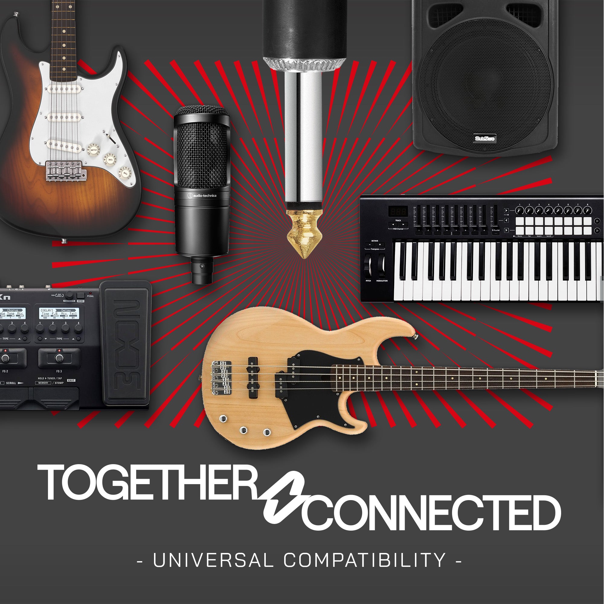 PRO Series Braided Guitar Cable 1/4" Straight Jack to Jack 6.35mm Lead - Black