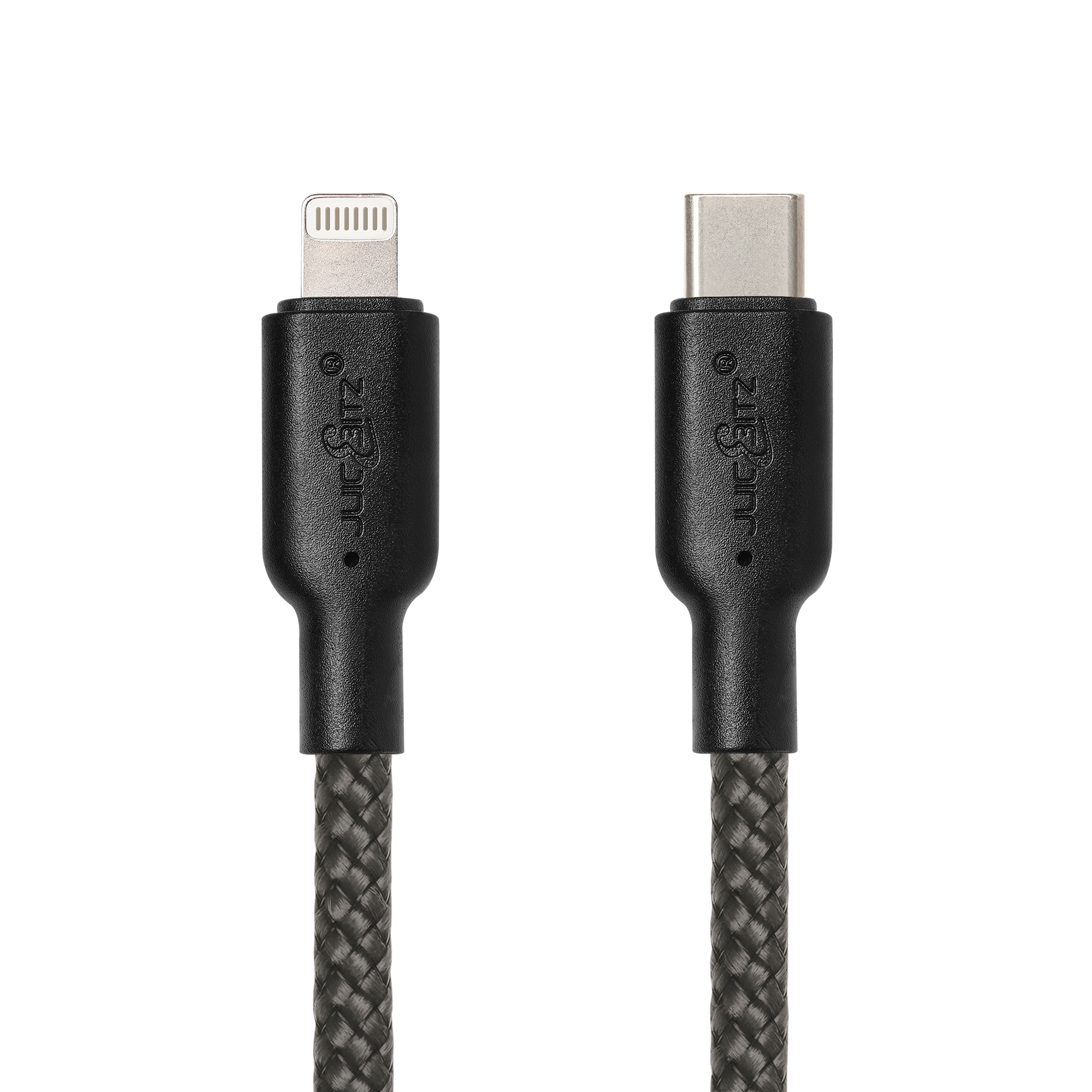 Braided Heavy Duty USB-C Fast Charger Data Sync Cable for iPhone, iPad, iPod - Grey
