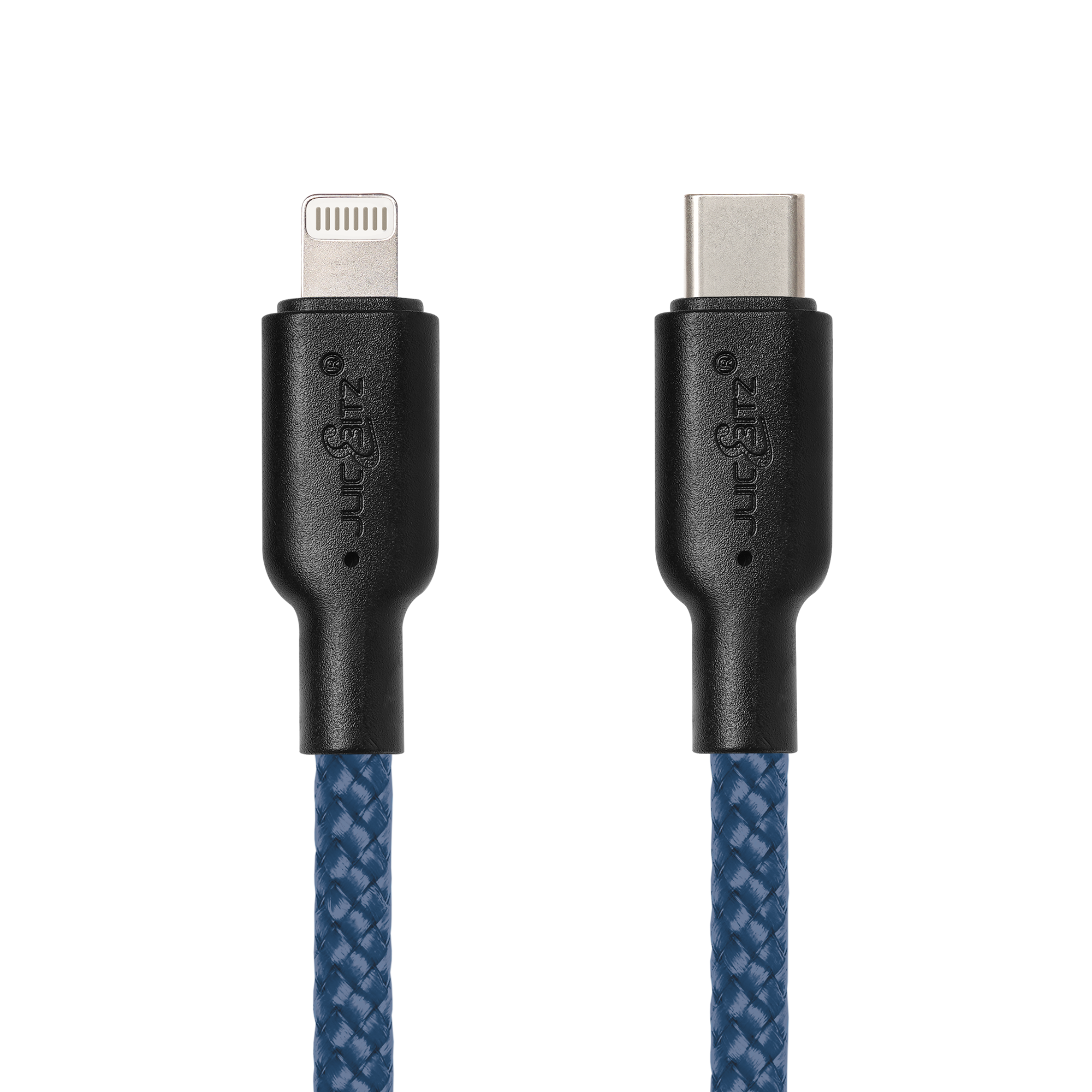 Braided Heavy Duty USB-C Fast Charger Data Sync Cable for iPhone, iPad, iPod - Navy