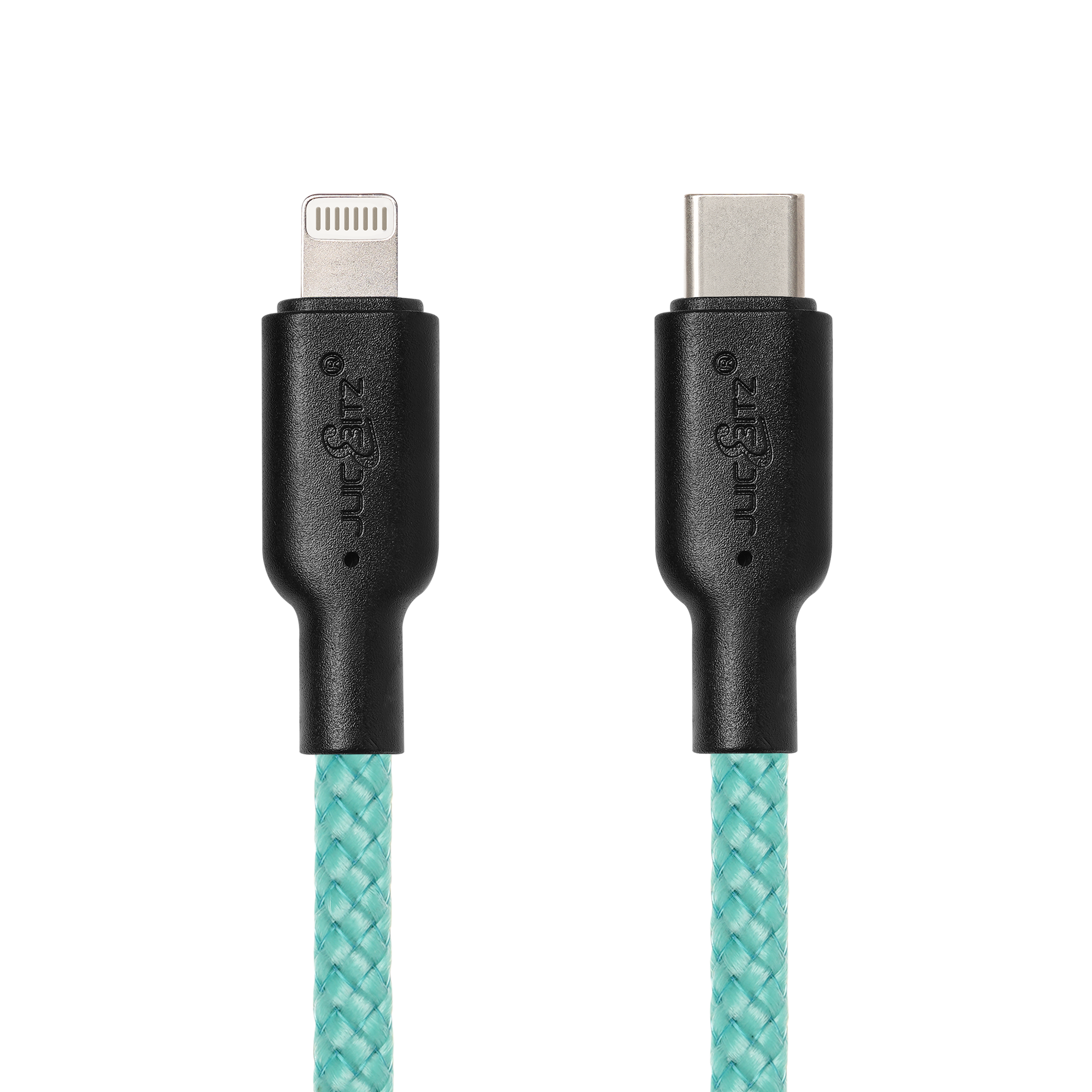 Braided Heavy Duty USB-C Fast Charger Data Sync Cable for iPhone, iPad, iPod - Turquoise
