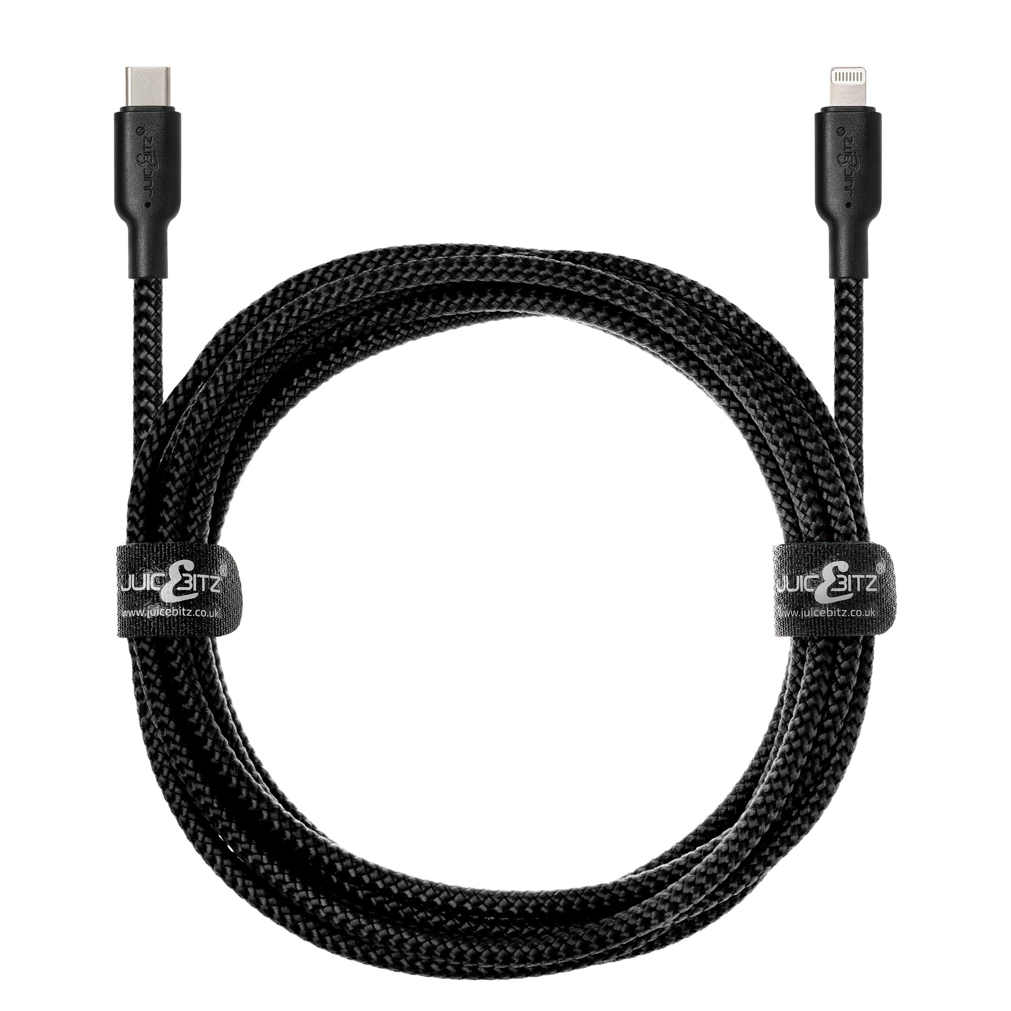 Braided Heavy Duty USB-C Fast Charger Data Sync Cable for iPhone, iPad, iPod - Black