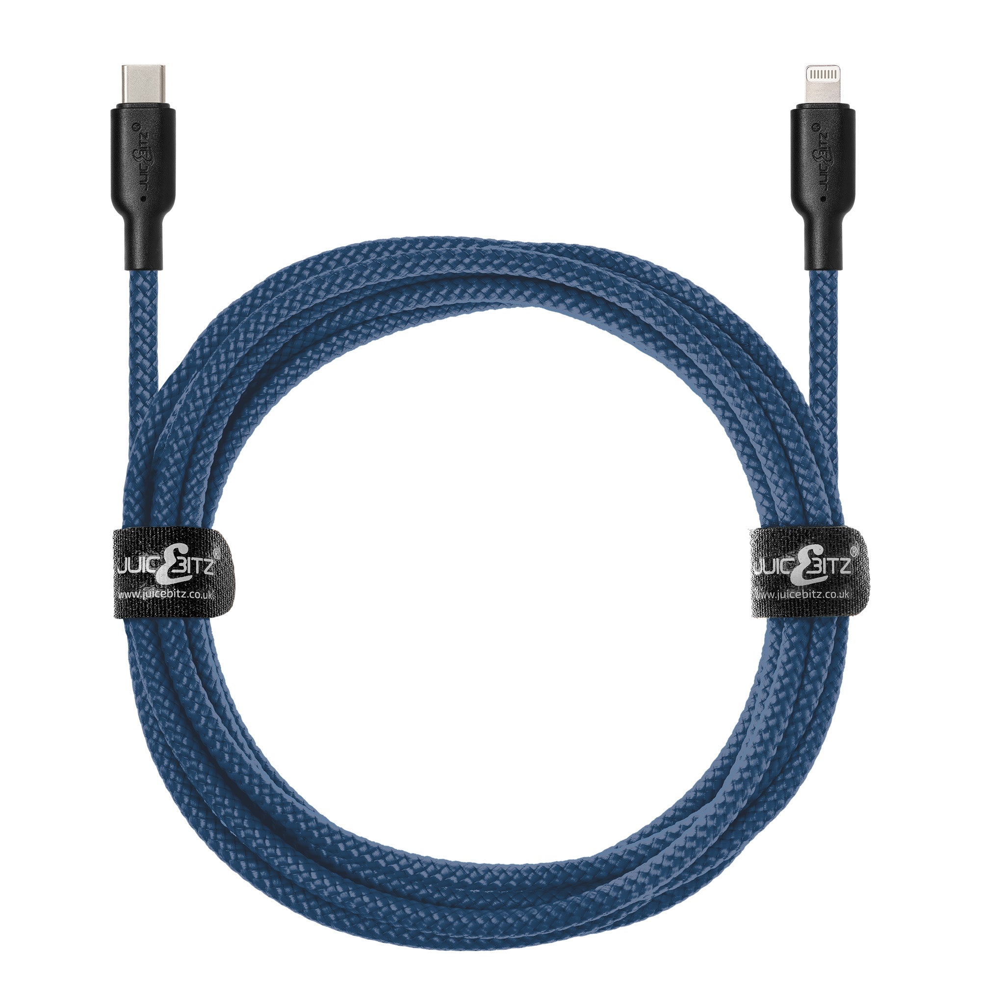 Braided Heavy Duty USB-C Fast Charger Data Sync Cable for iPhone, iPad, iPod - Navy