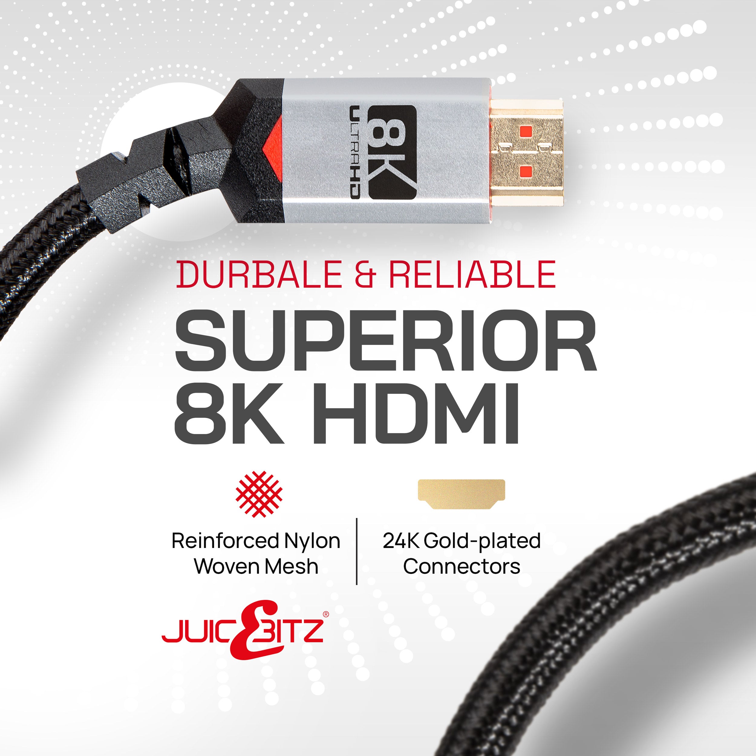 PRO Series 8k HDMI v2.1 Braided Cable UHD Ultra High Speed Lead 48Gbps 4320p 2160p 1080p HDR