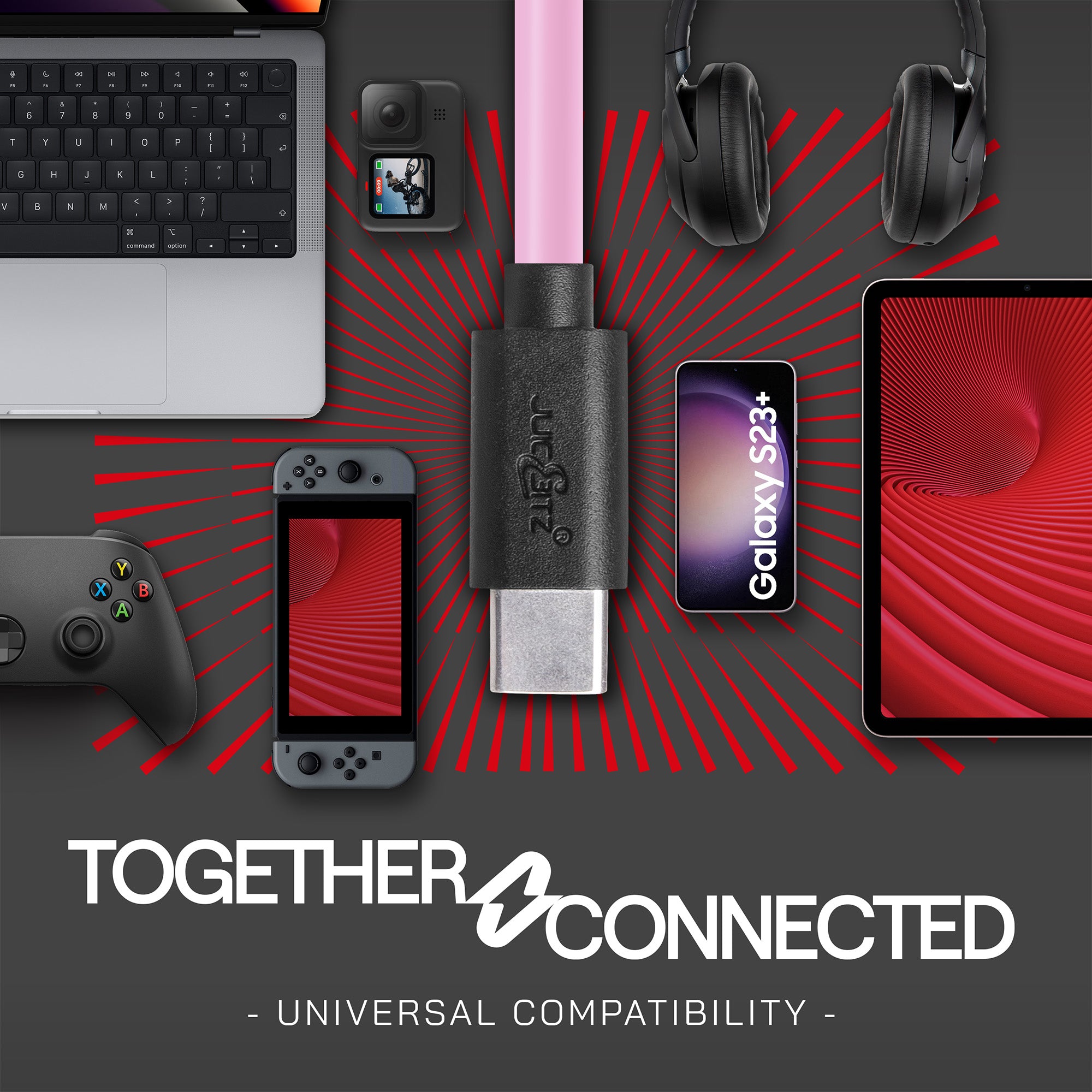 USB 2.0 Male to USB-C 3A Fast Charger Data Cable - Pink