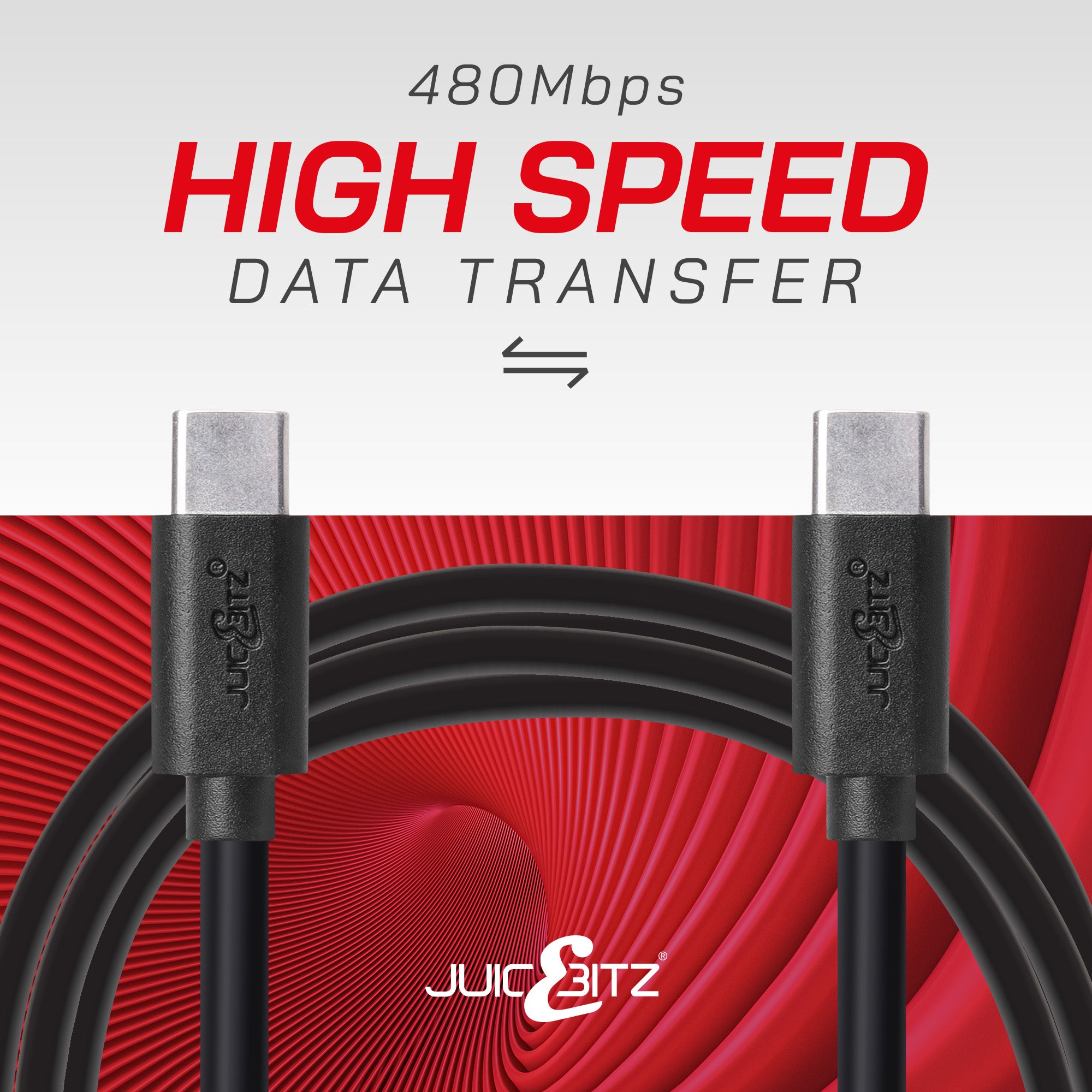USB-C to USB-C 3A Charger Cable USB 2.0 Data Transfer Lead - Black
