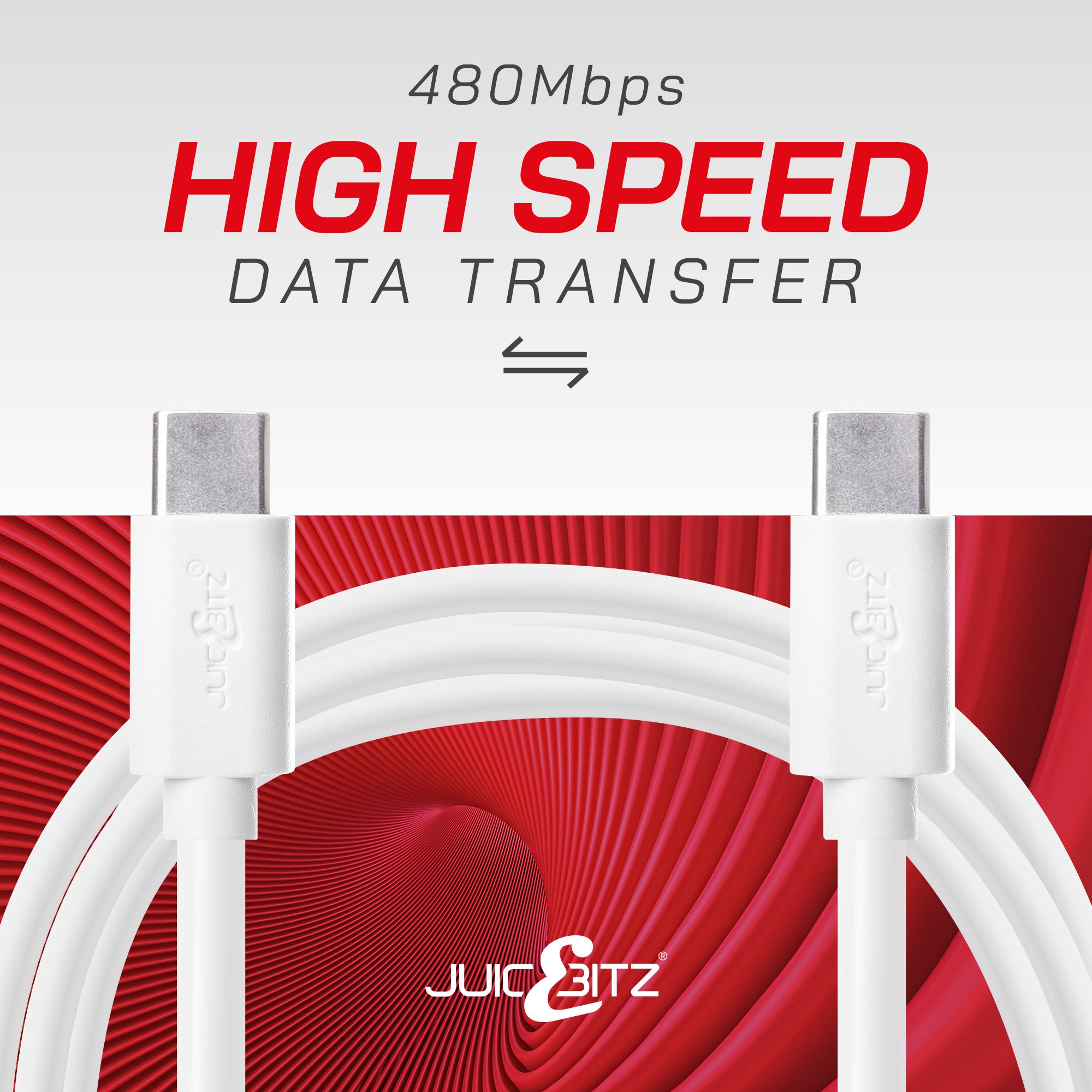 USB-C to USB-C 3A Charger Cable USB 2.0 Data Transfer Lead - White