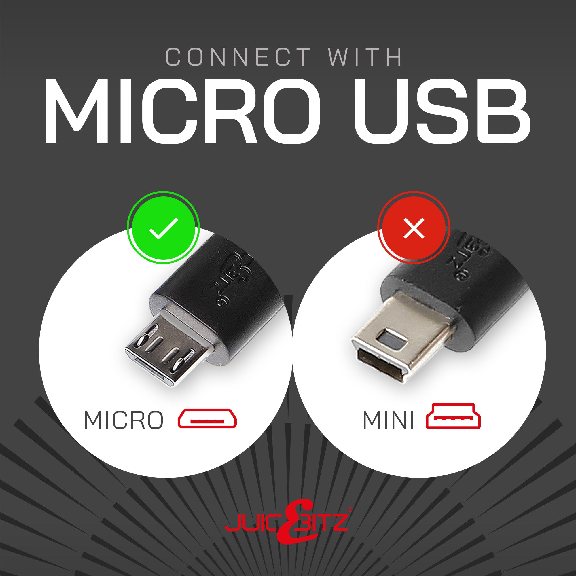 USB-C to Micro-USB 2.0 Angled Fast Charger Data Cable - Black
