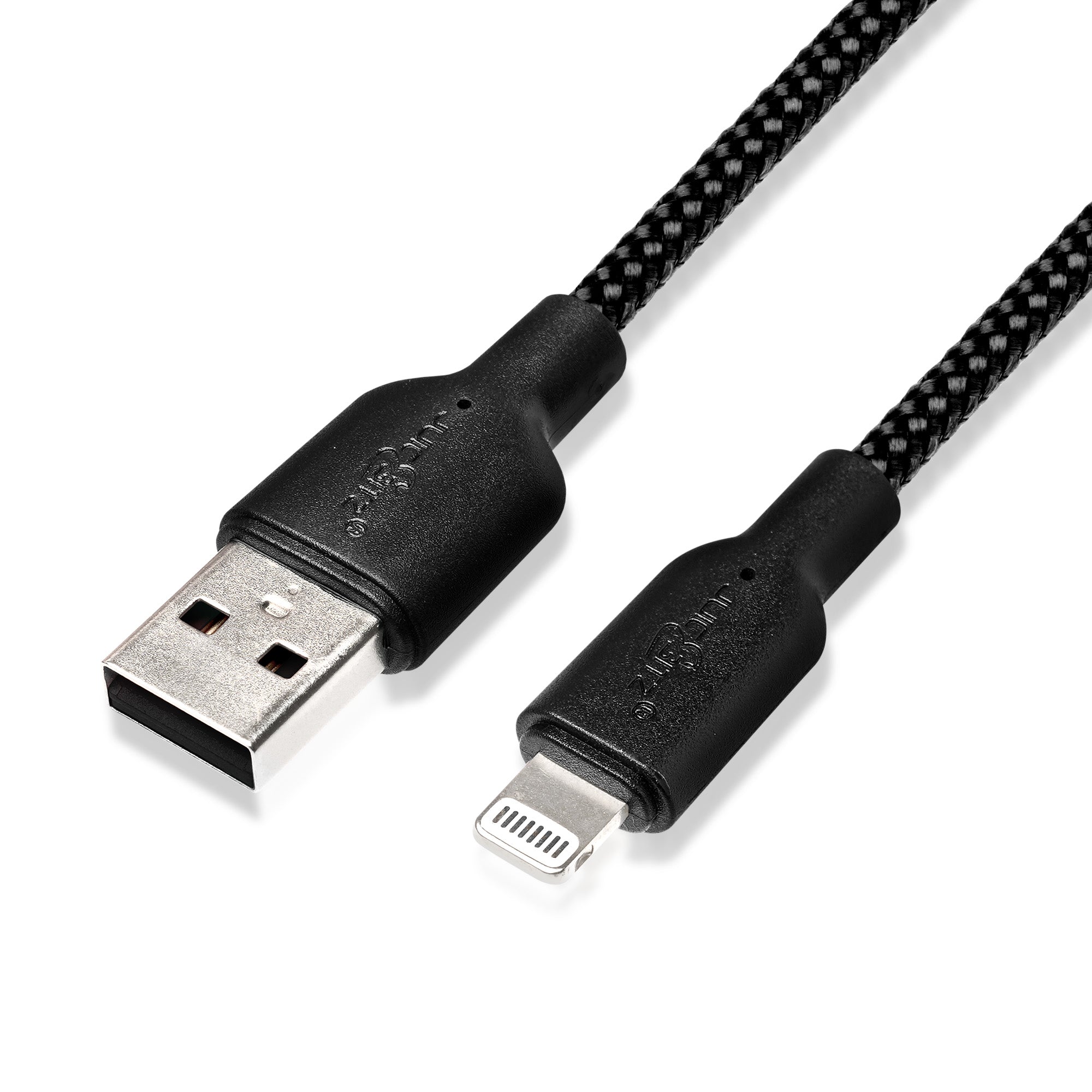 Braided Heavy Duty USB Charger Cable Data Sync Wire Lead for iPhone, iPad, iPod - Black