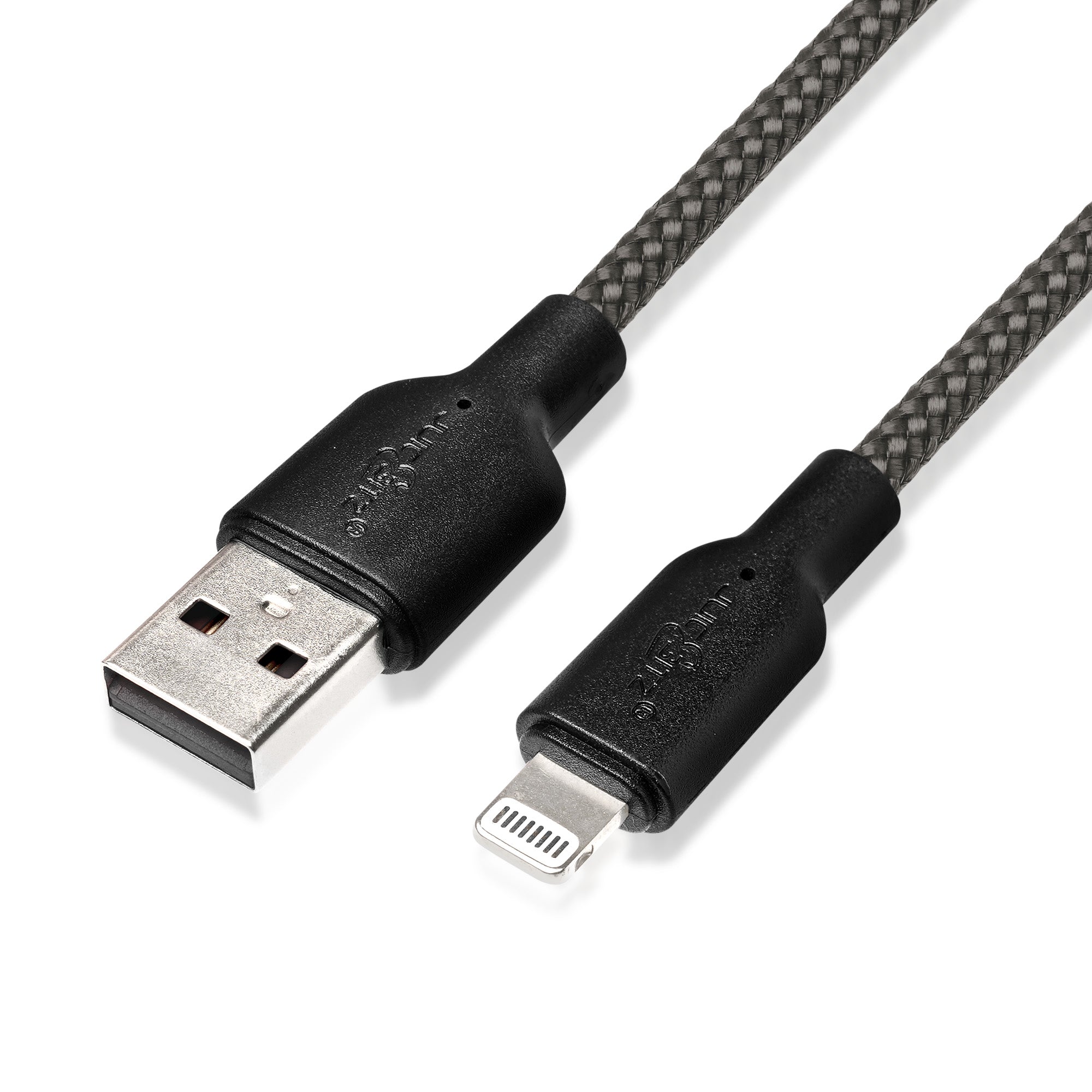 Braided Heavy Duty USB Charger Cable Data Sync Wire Lead for iPhone, iPad, iPod - Grey