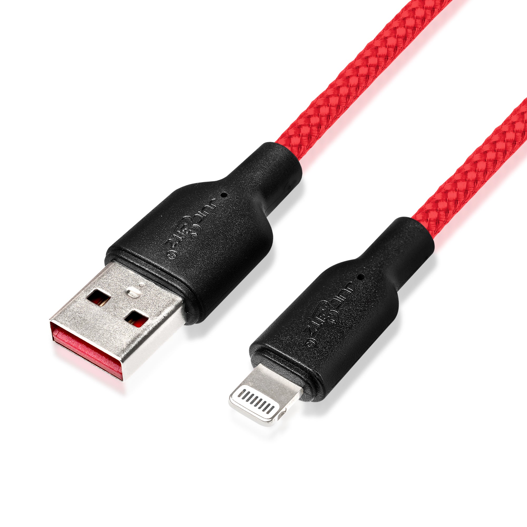 Braided Heavy Duty USB Charger Cable Data Sync Wire Lead for iPhone, iPad, iPod - Red