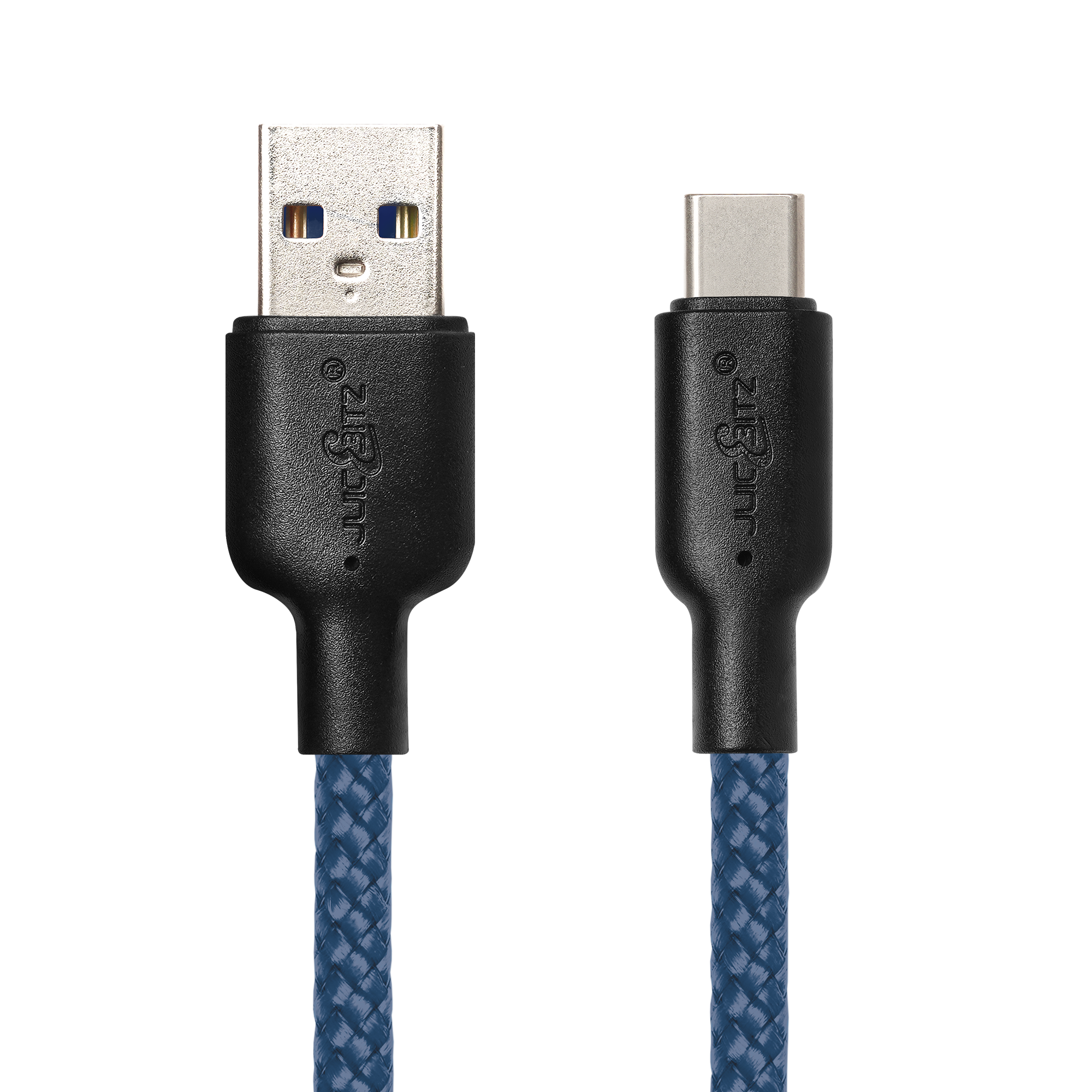 Braided USB-A to USB-C (USB2.0) 60W Fast Charger Data Cable - Navy