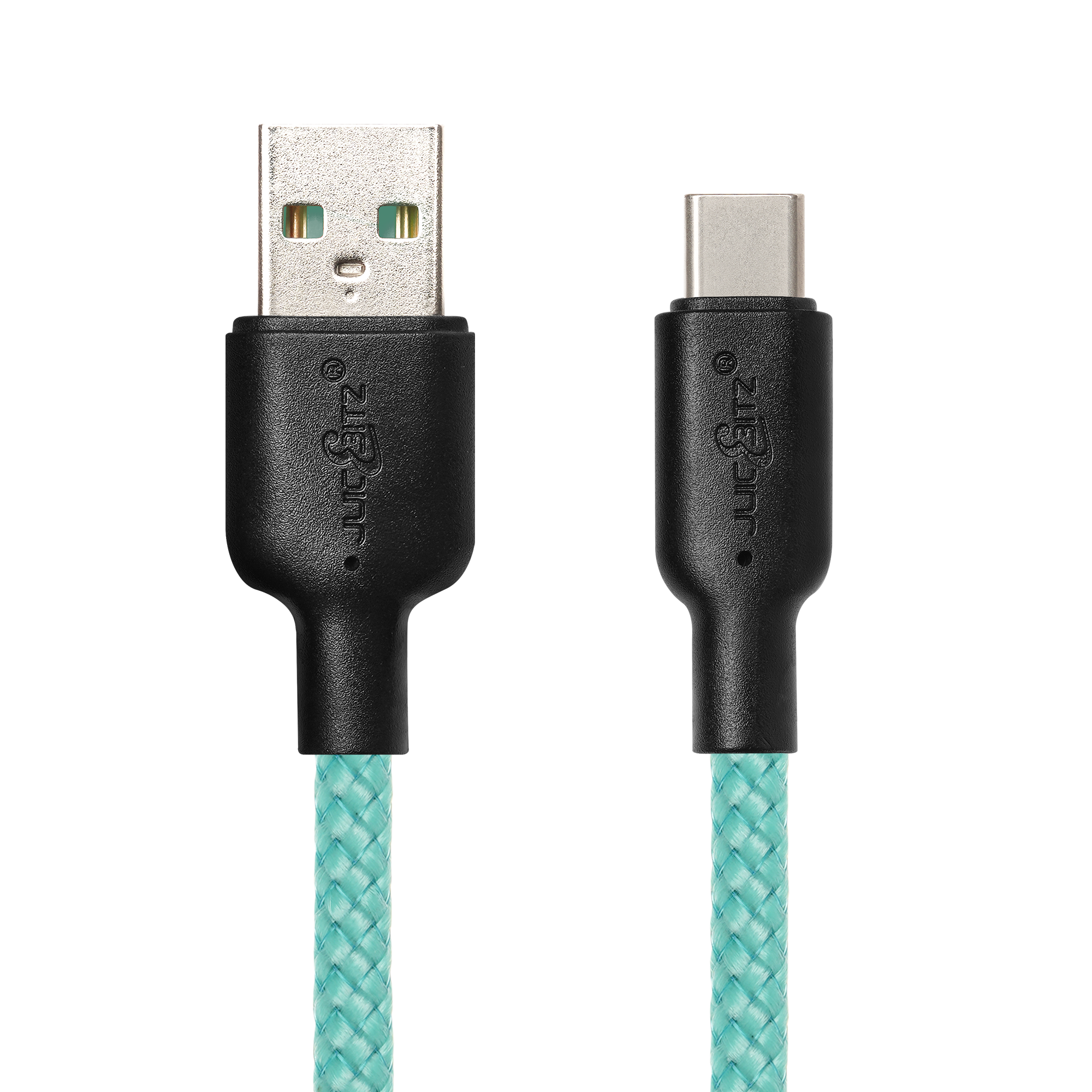 Braided USB-A to USB-C (USB2.0) 60W Fast Charger Data Cable - Turquoise