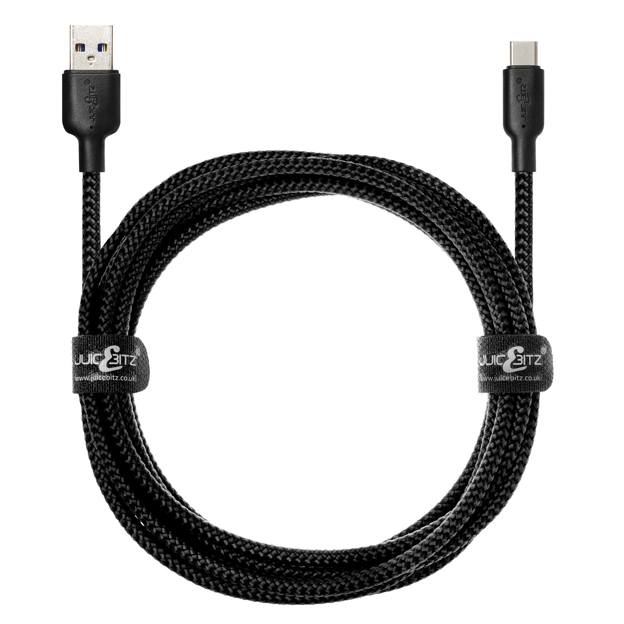 Braided USB-A to USB-C (USB2.0) 60W Fast Charger Data Cable - Black