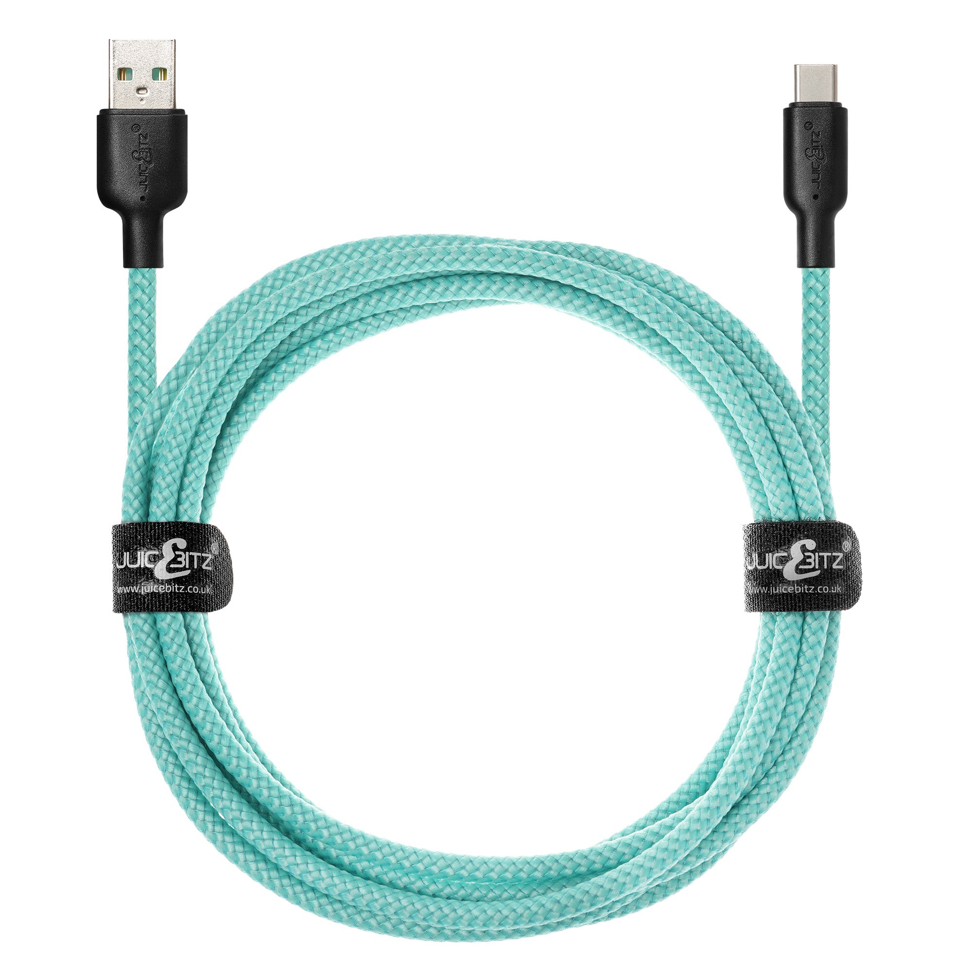 Braided USB-A to USB-C (USB2.0) 60W Fast Charger Data Cable - Turquoise