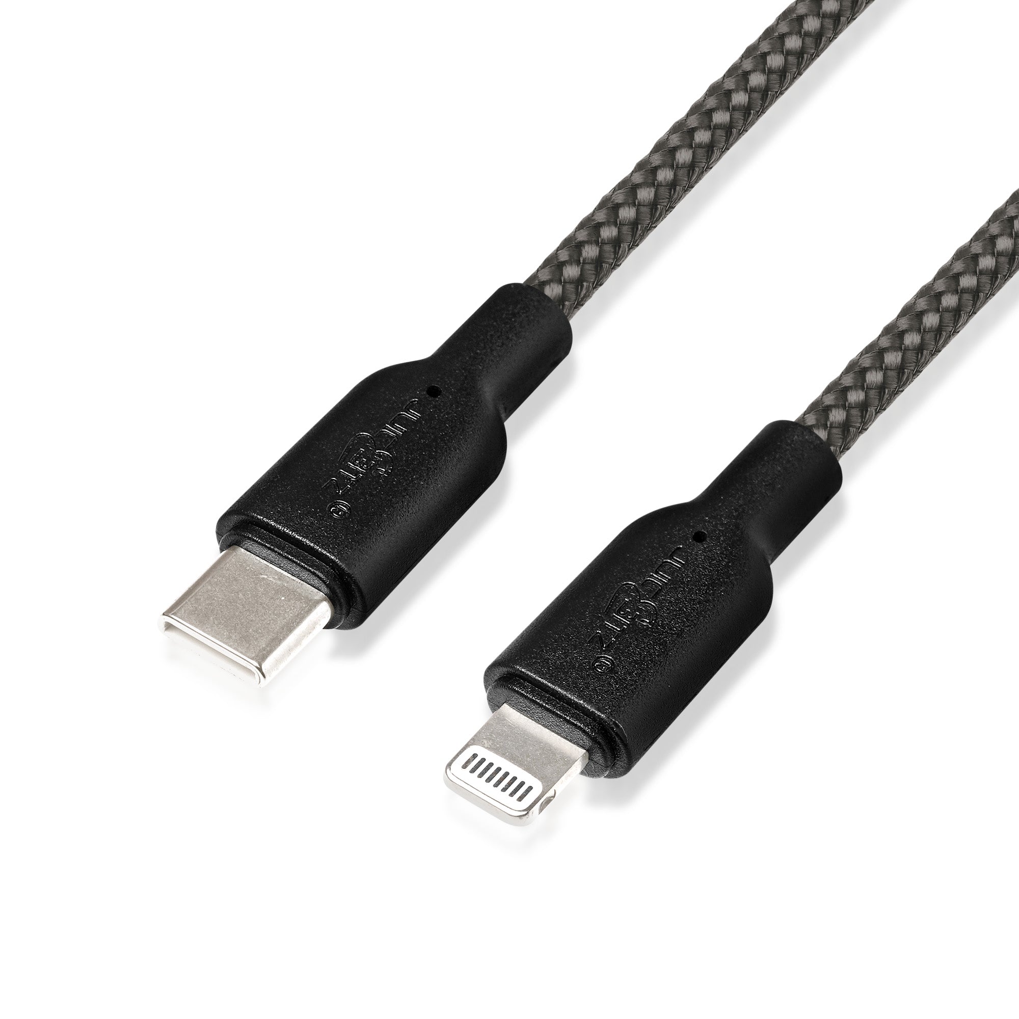 Braided Heavy Duty USB-C Fast Charger Data Sync Cable for iPhone, iPad, iPod - Grey