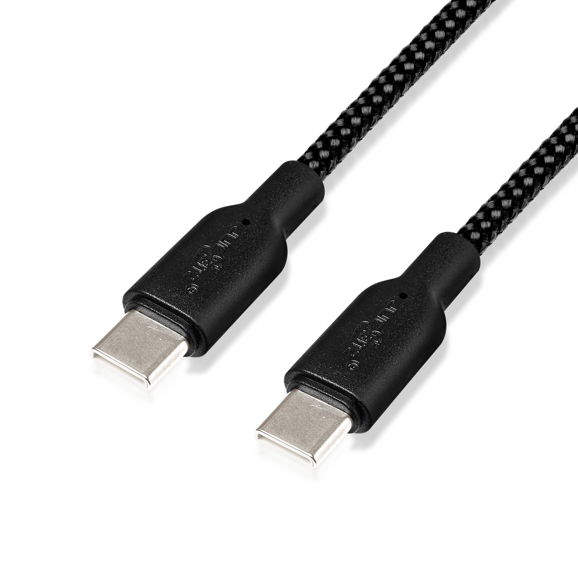 Braided USB-C to USB-C (USB2.0) 100W PD Fast Charger Data Cable - Black