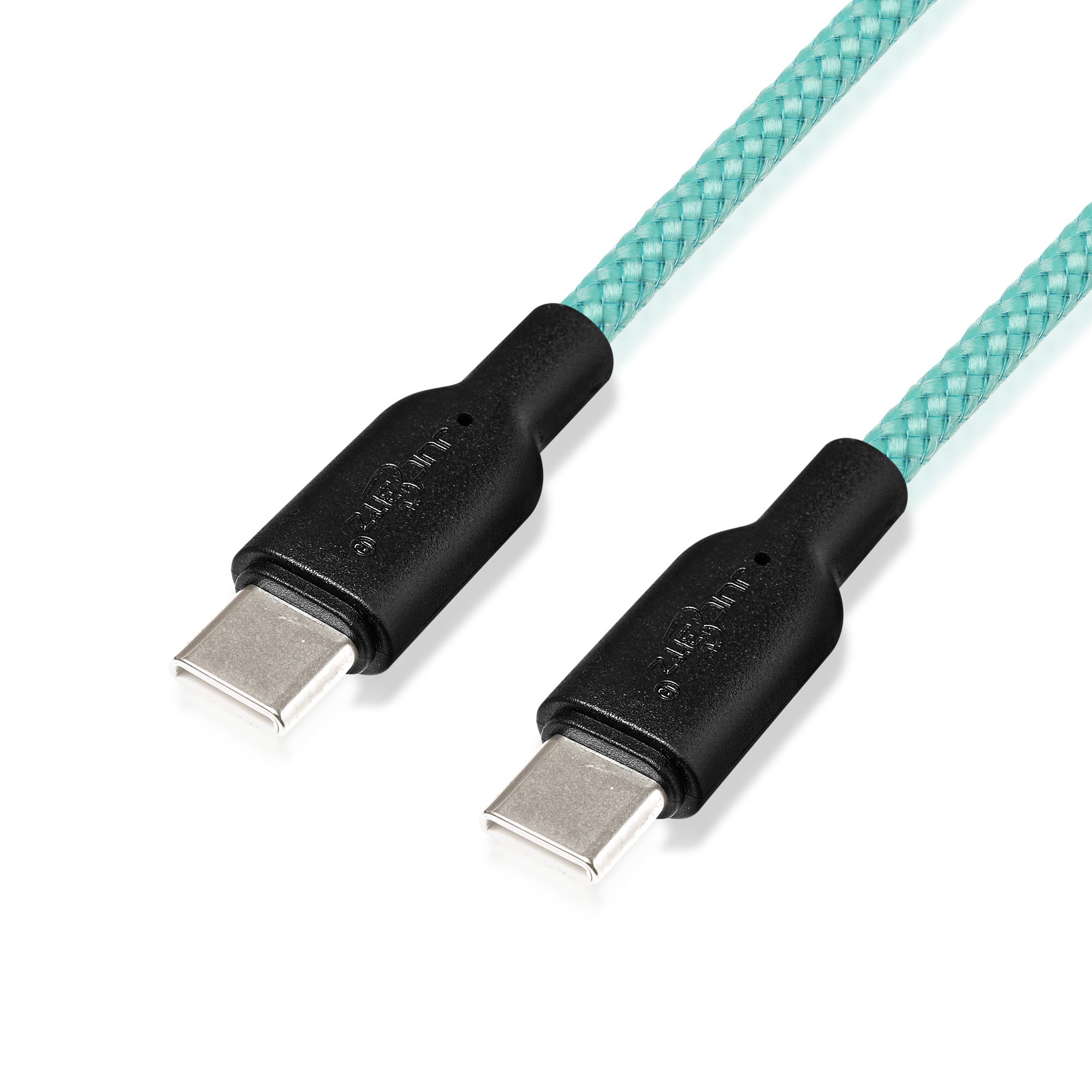 Braided USB-C to USB-C (USB2.0) 100W PD Fast Charger Data Cable - Turquoise