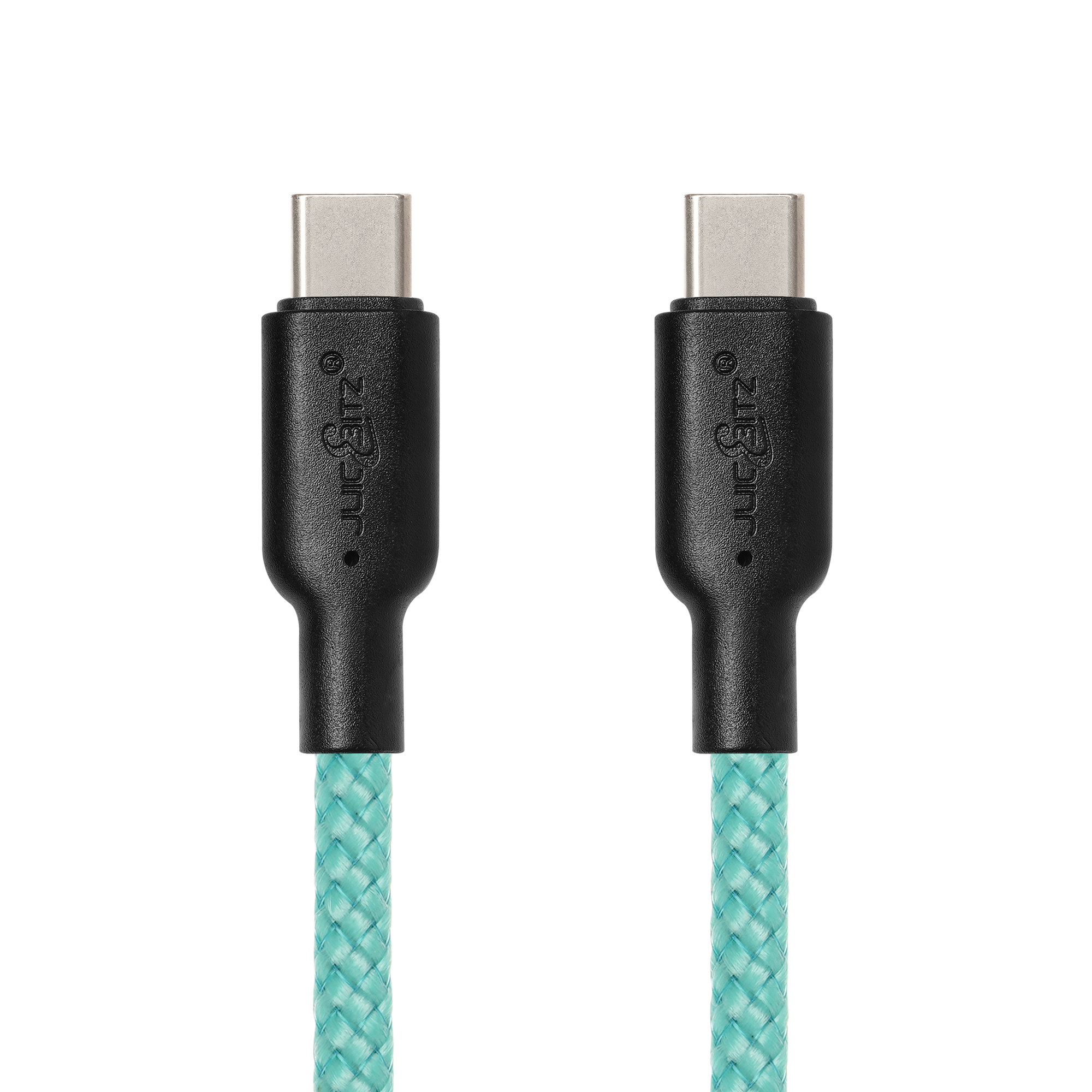 Braided USB-C to USB-C (USB2.0) 100W PD Fast Charger Data Cable - Turquoise