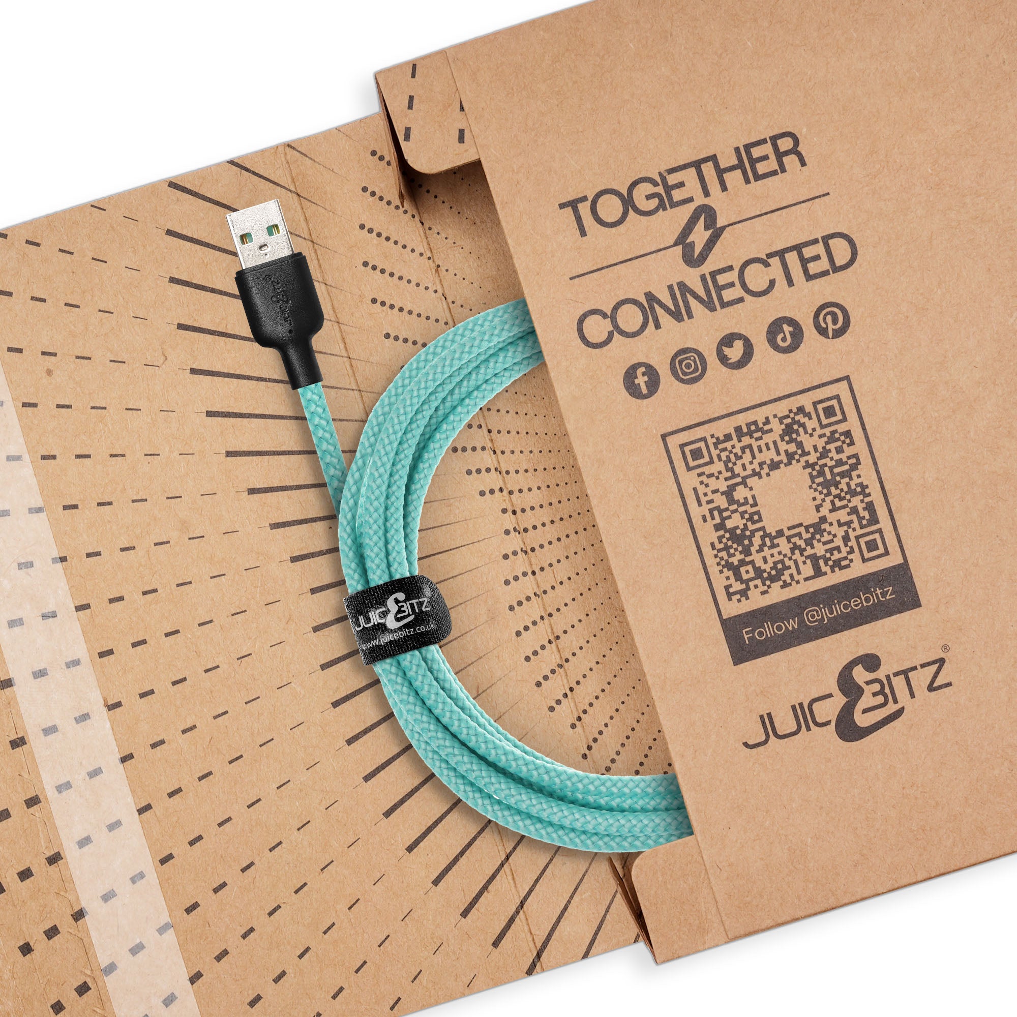 Braided USB-A to USB-C (USB2.0) 60W Fast Charger Data Cable - Turquoise