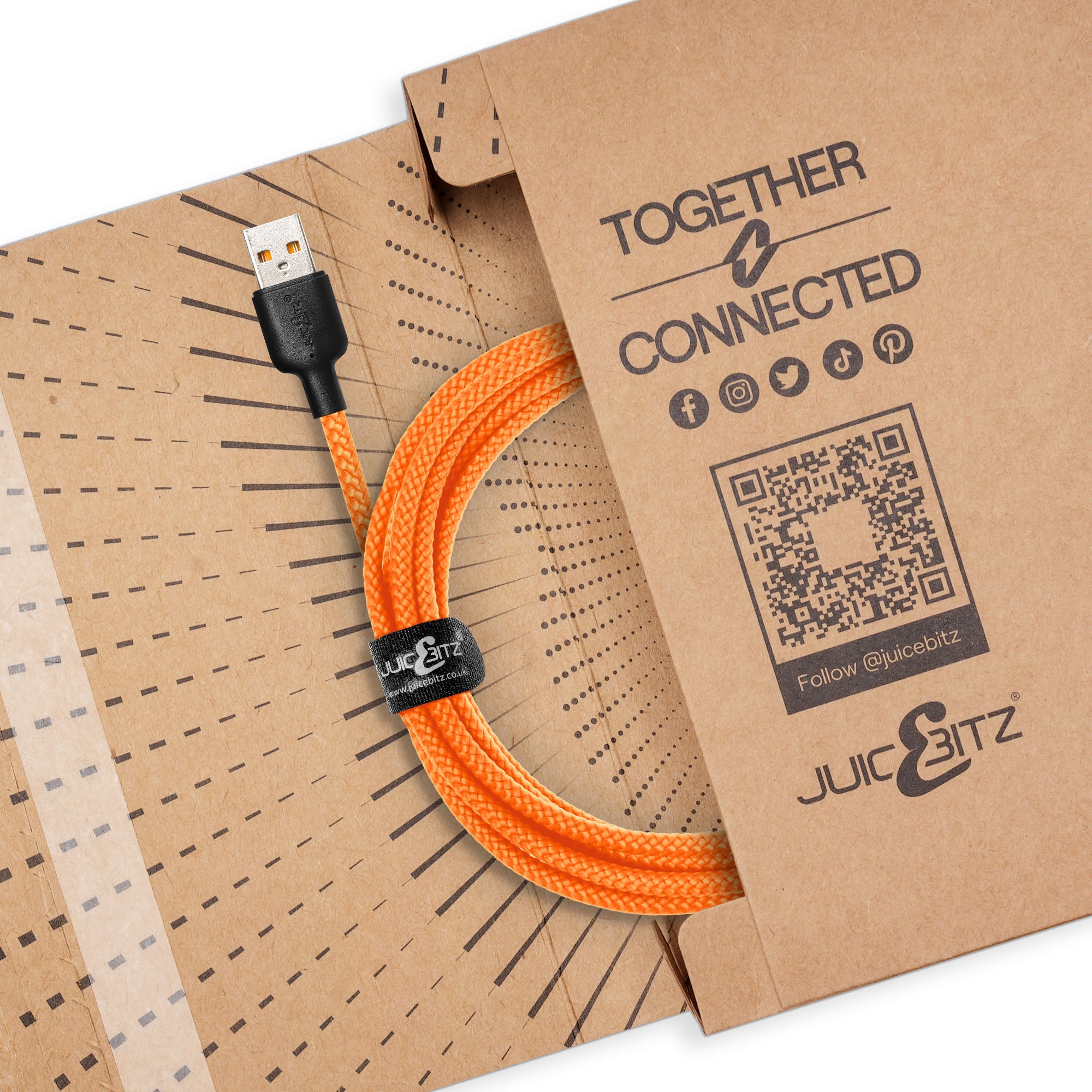 Braided USB-A to USB-C (USB2.0) 60W Fast Charger Data Cable - Orange