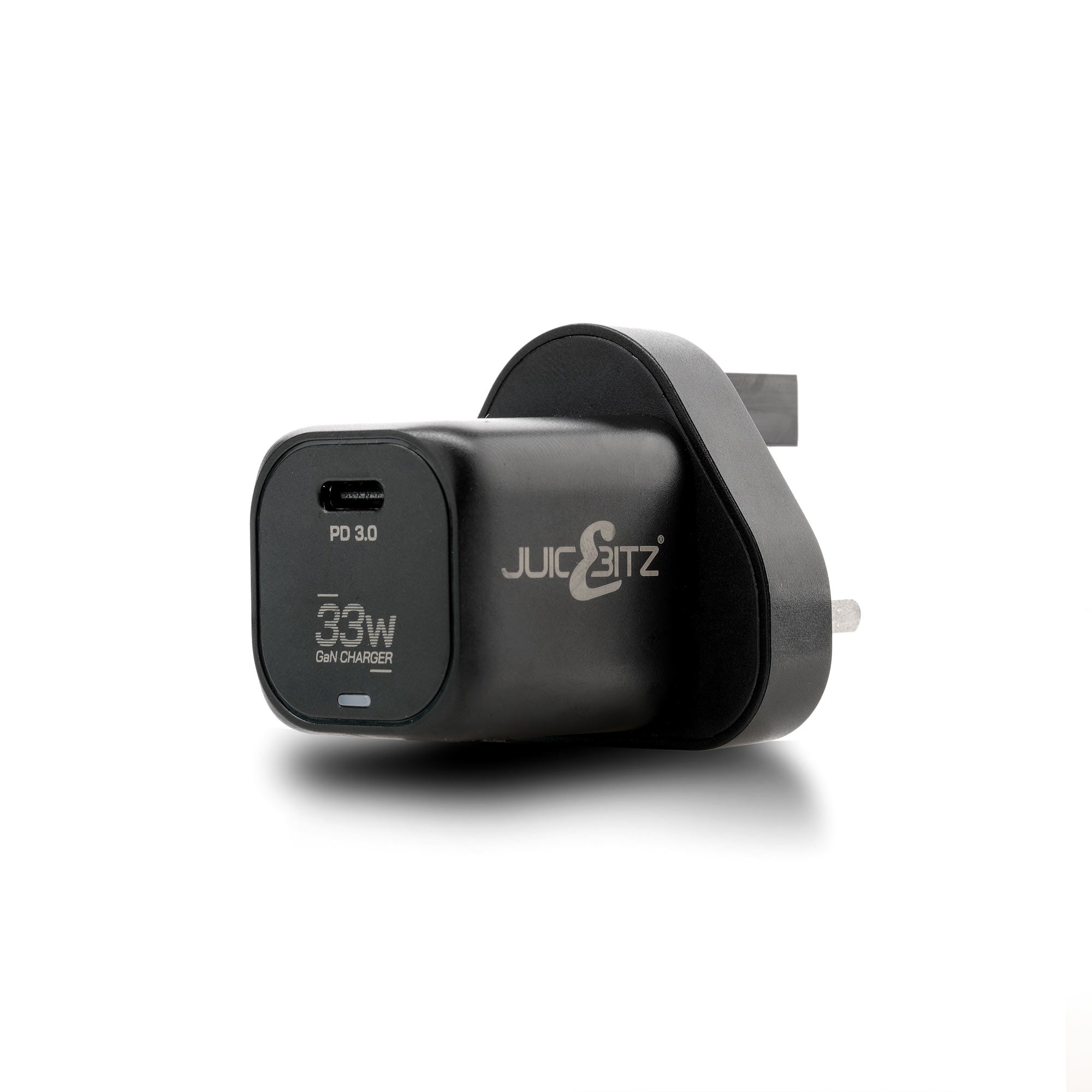 JuicEBrick™ 33W GaN Compact USB-C PD Fast Charger Mains Adapter UK Plug - Black