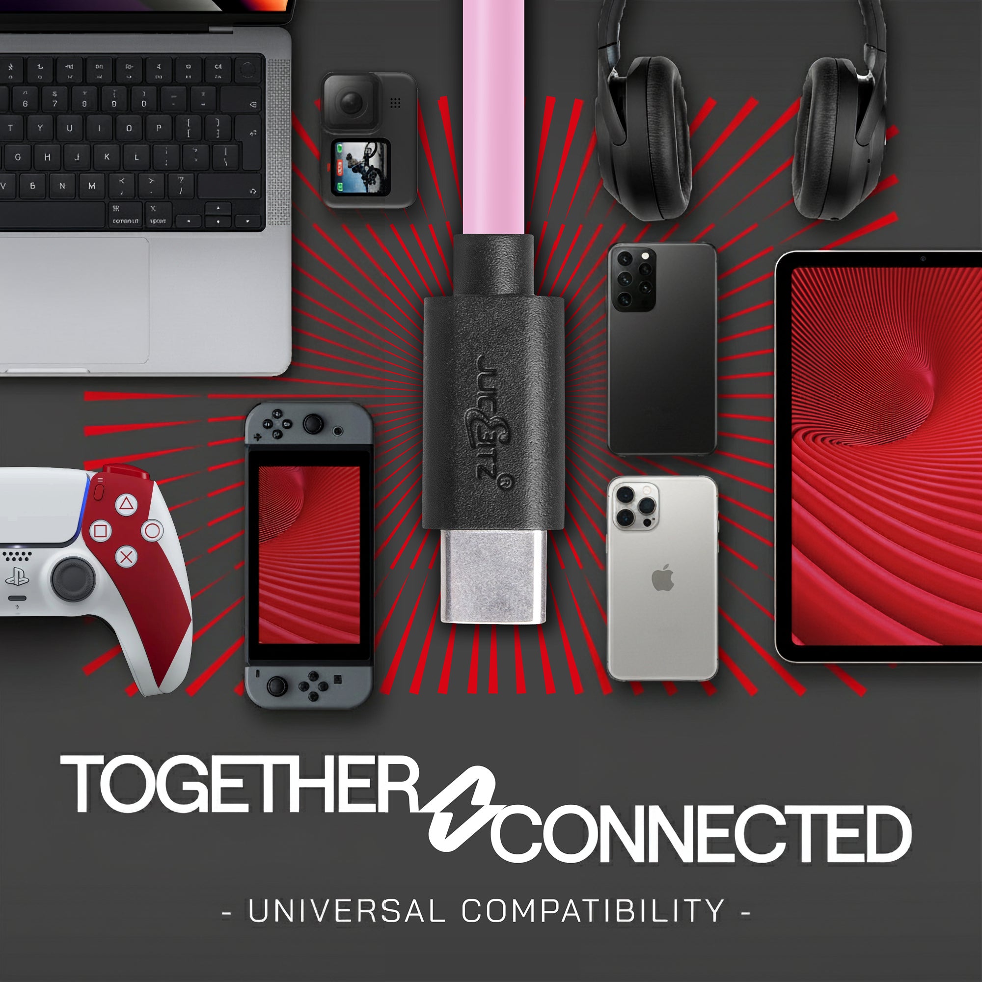 USB 2.0 Male to USB-C 3A Fast Charger Data Cable - Pink