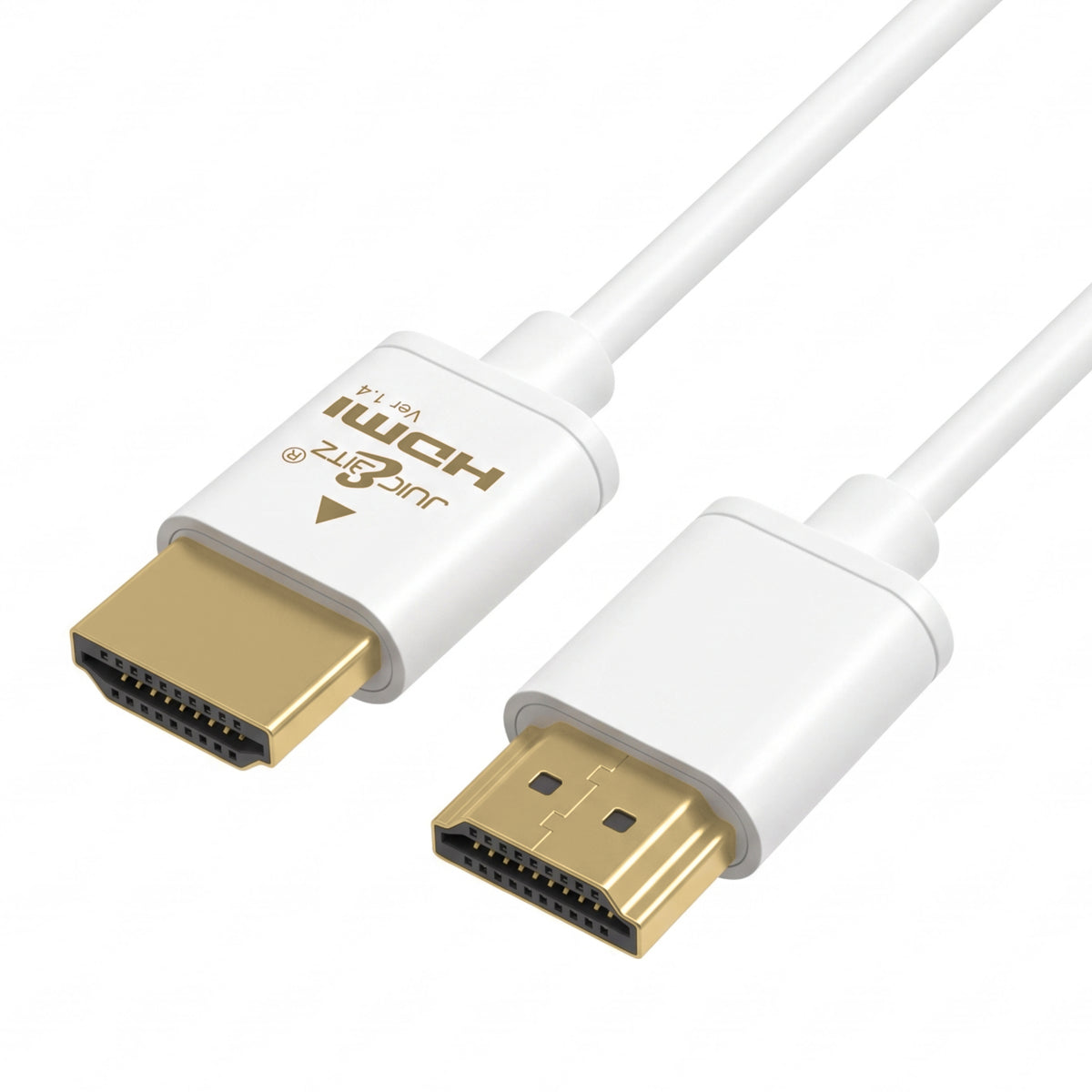 Slim HDMI 1.4 High Speed HDMI Cable with Ethernet, CEC, ARC, Full HD - White