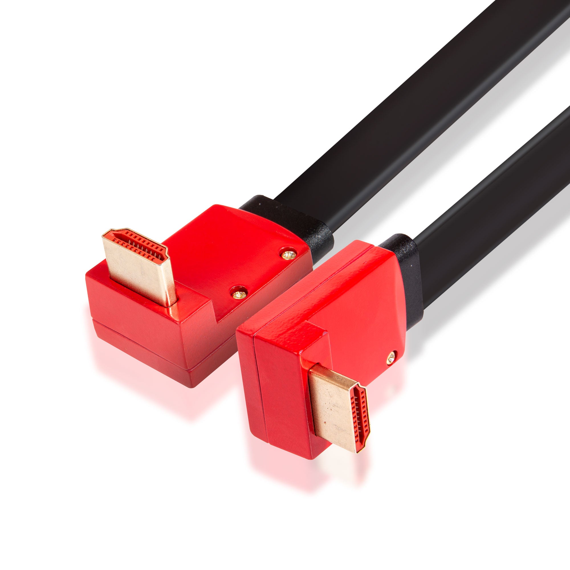 Flat HDMI v2.0 4k 60fps Ultra HD High Speed Cable HDR Graphics, Angled Connectors