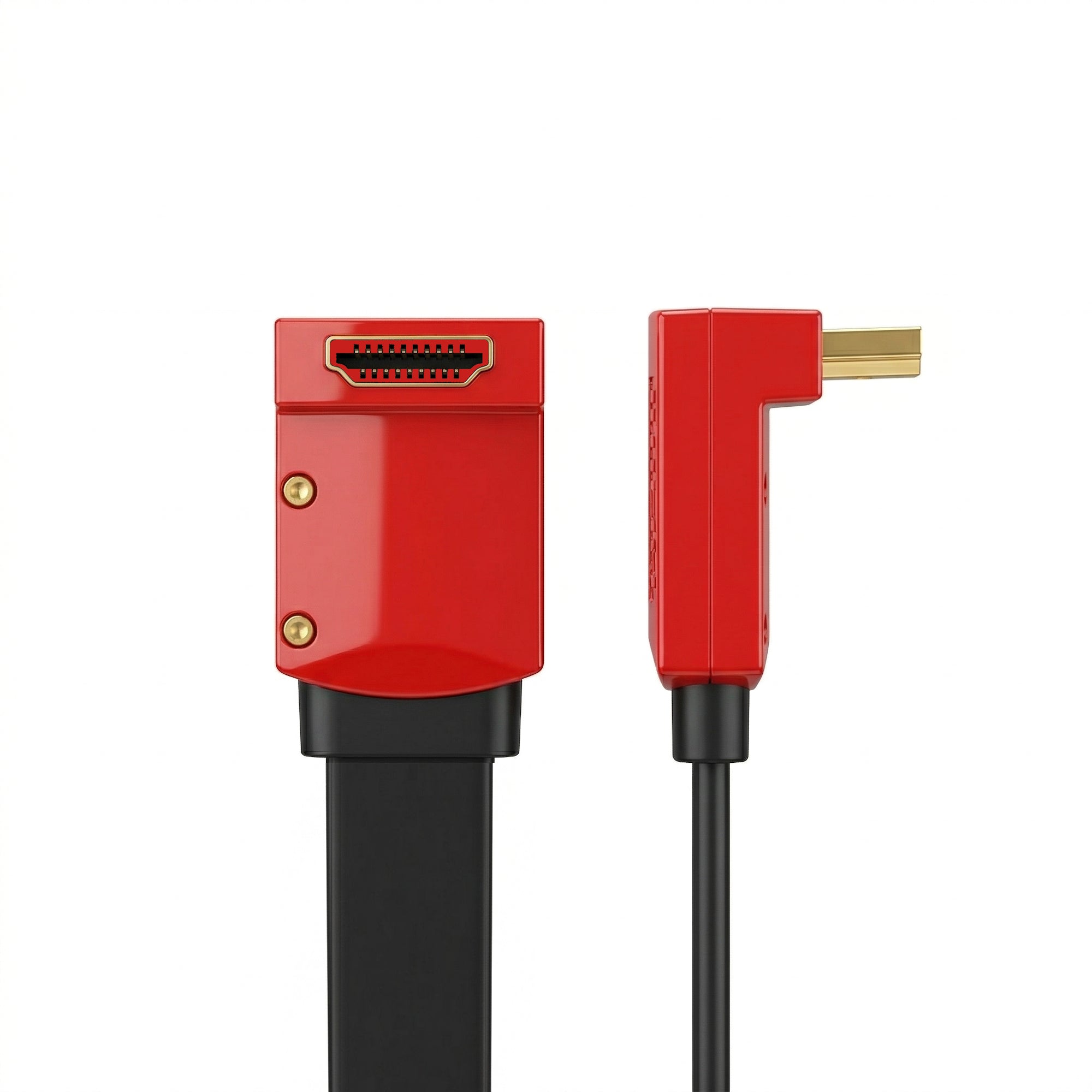 4K 60Hz HDMI 2.0 Flat Cable – Slim 18Gbps HDR ARC Lead (90 Degree Heads/Wall Mount)