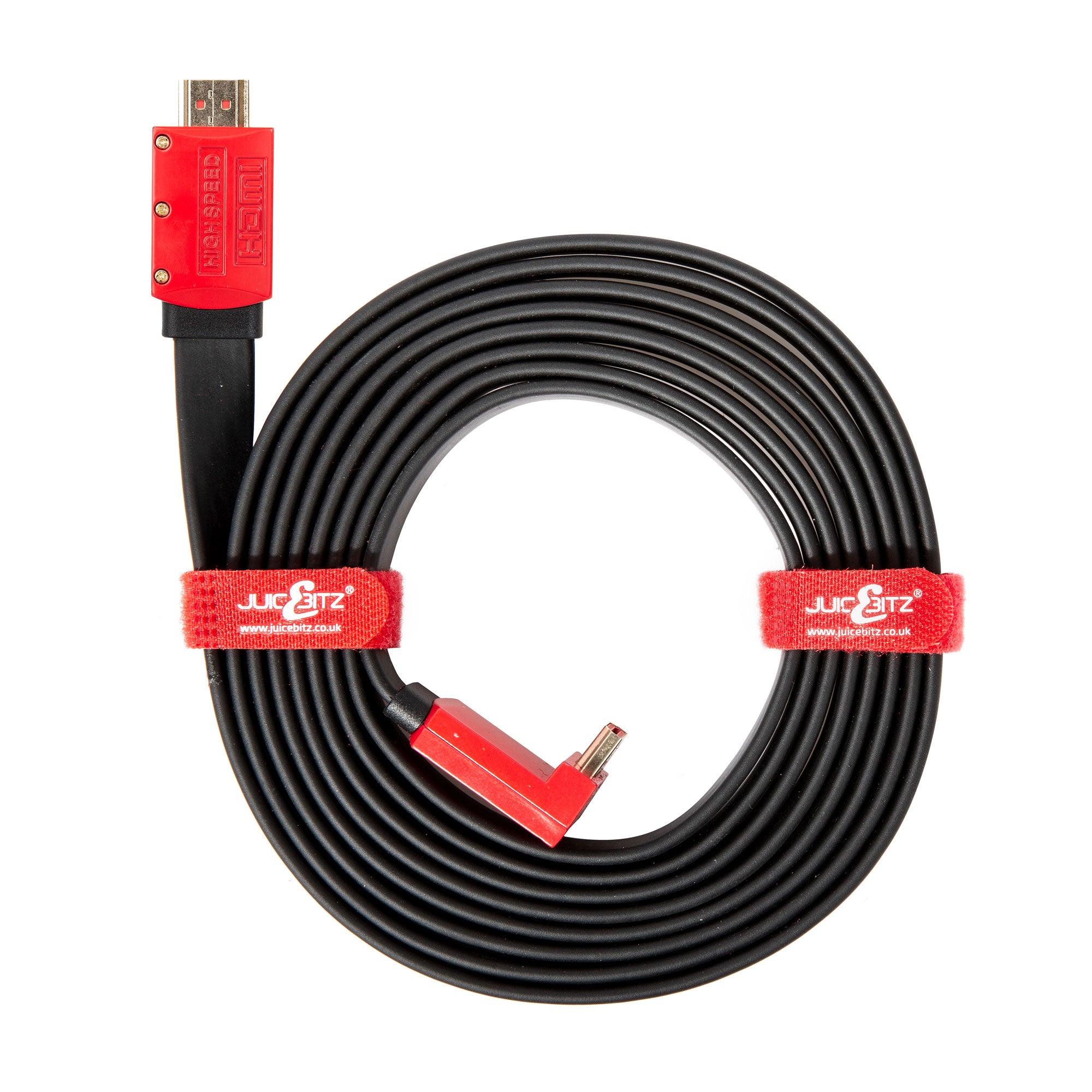 Flat HDMI v2.0 4k 60fps Ultra HD High Speed Cable HDR Graphics, Straight to Angled Connectors