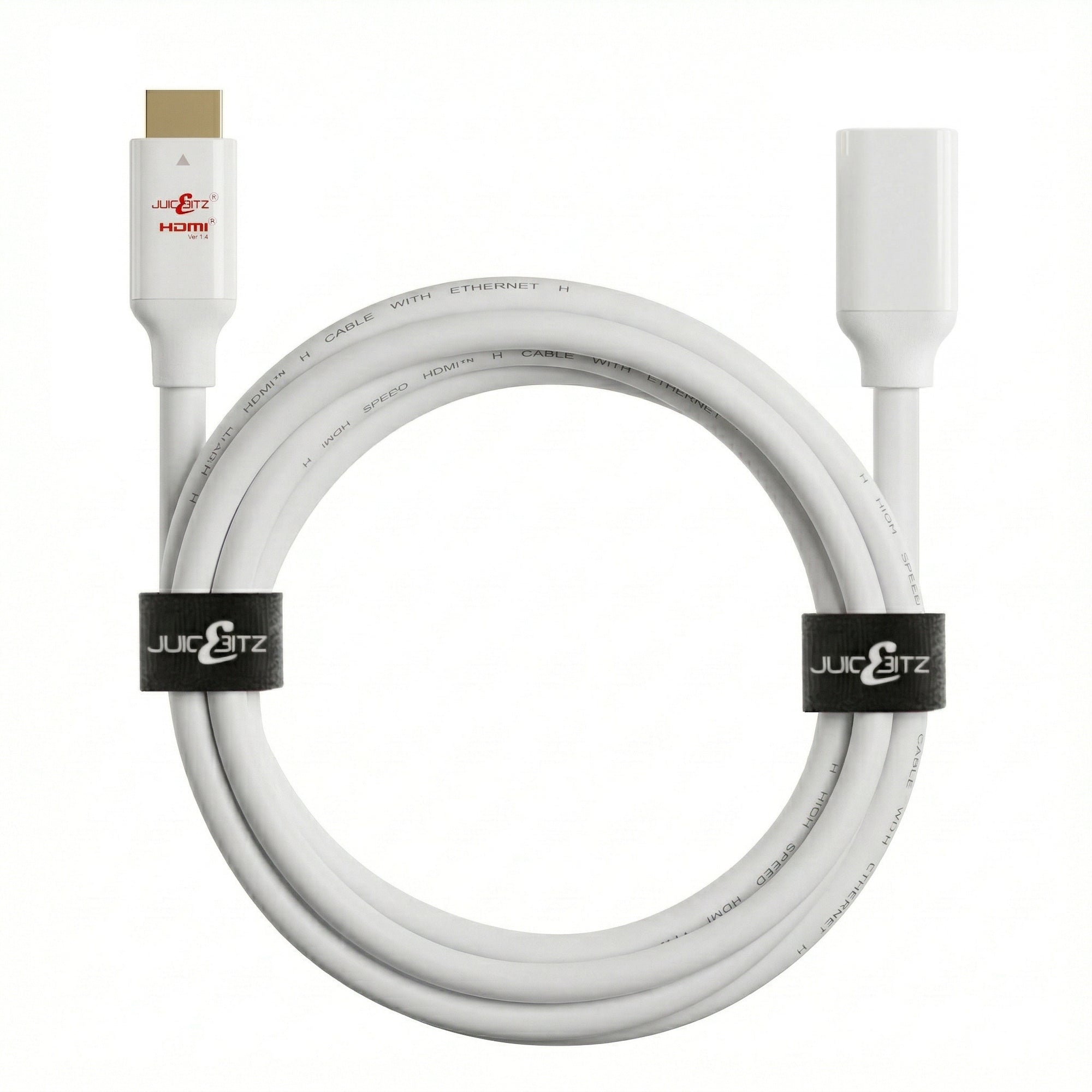 HDMI 1.4 Full HD Male to Female HDMI Extension Cable with Ethernet, CEC, ARC - White