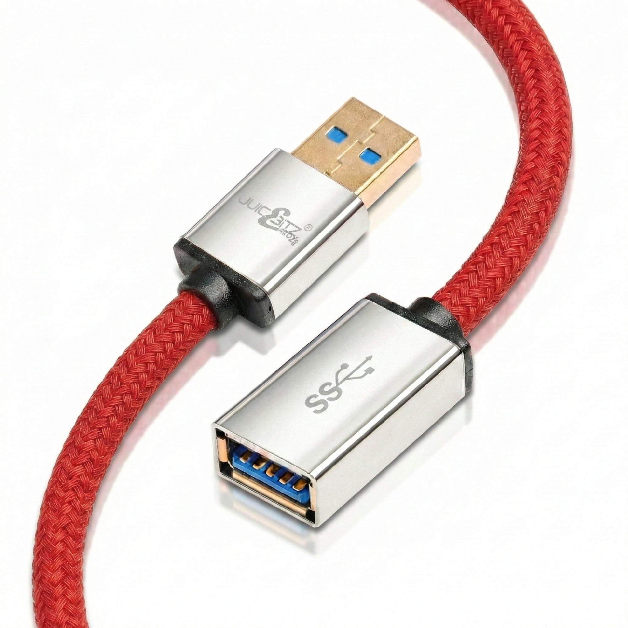PRO Series Braided Superspeed Male to Female USB3.0 Extension Cable - Red