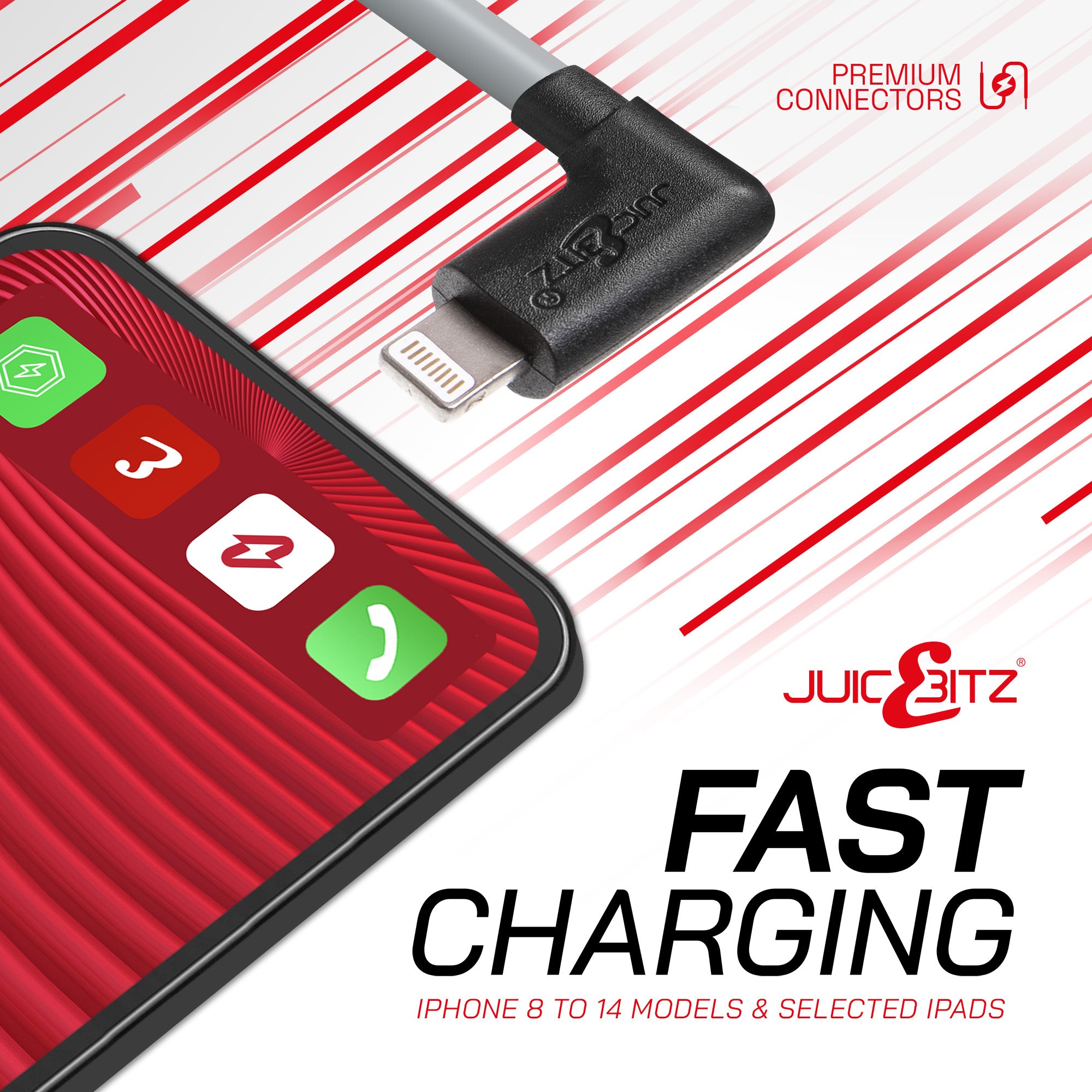 USB-C to 8 Pin Angled PD 20W Fast Charger Cable Sync Wire for iPhone 8 to 14, iPad Air/Pro - Grey
