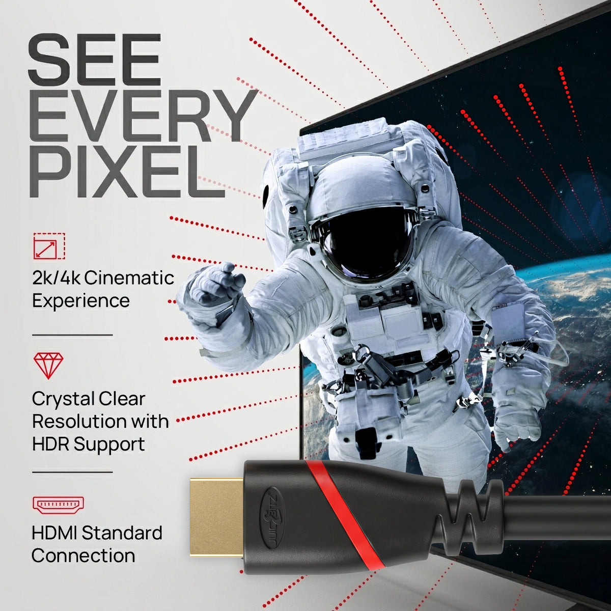HDMI 1.4b 1080p 120hz Full HD Cable HDR Graphics Ethernet CEC ARC - Black