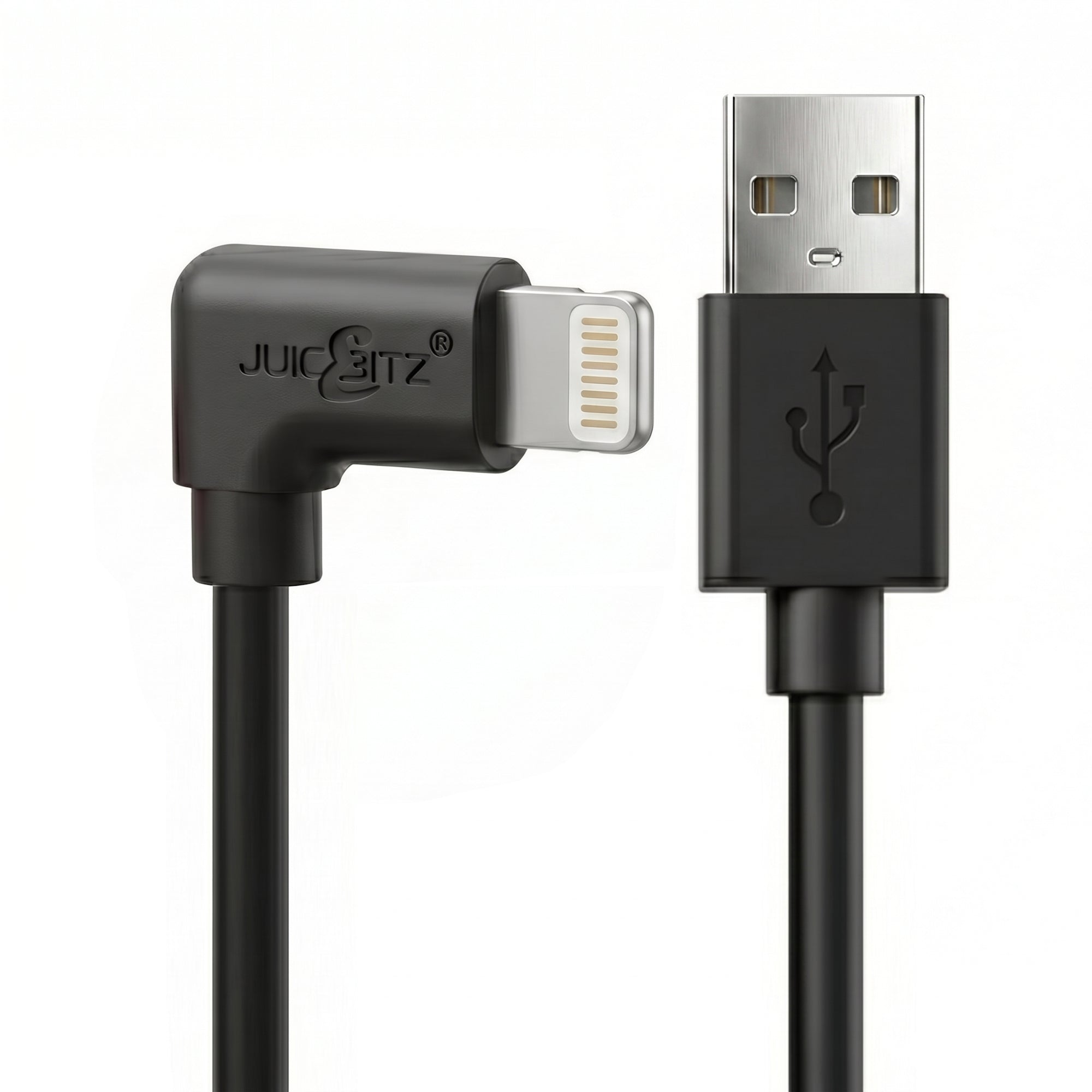 JuicEBitz - Heavy Duty Angled USB Charger Cable for iPhone, iPad