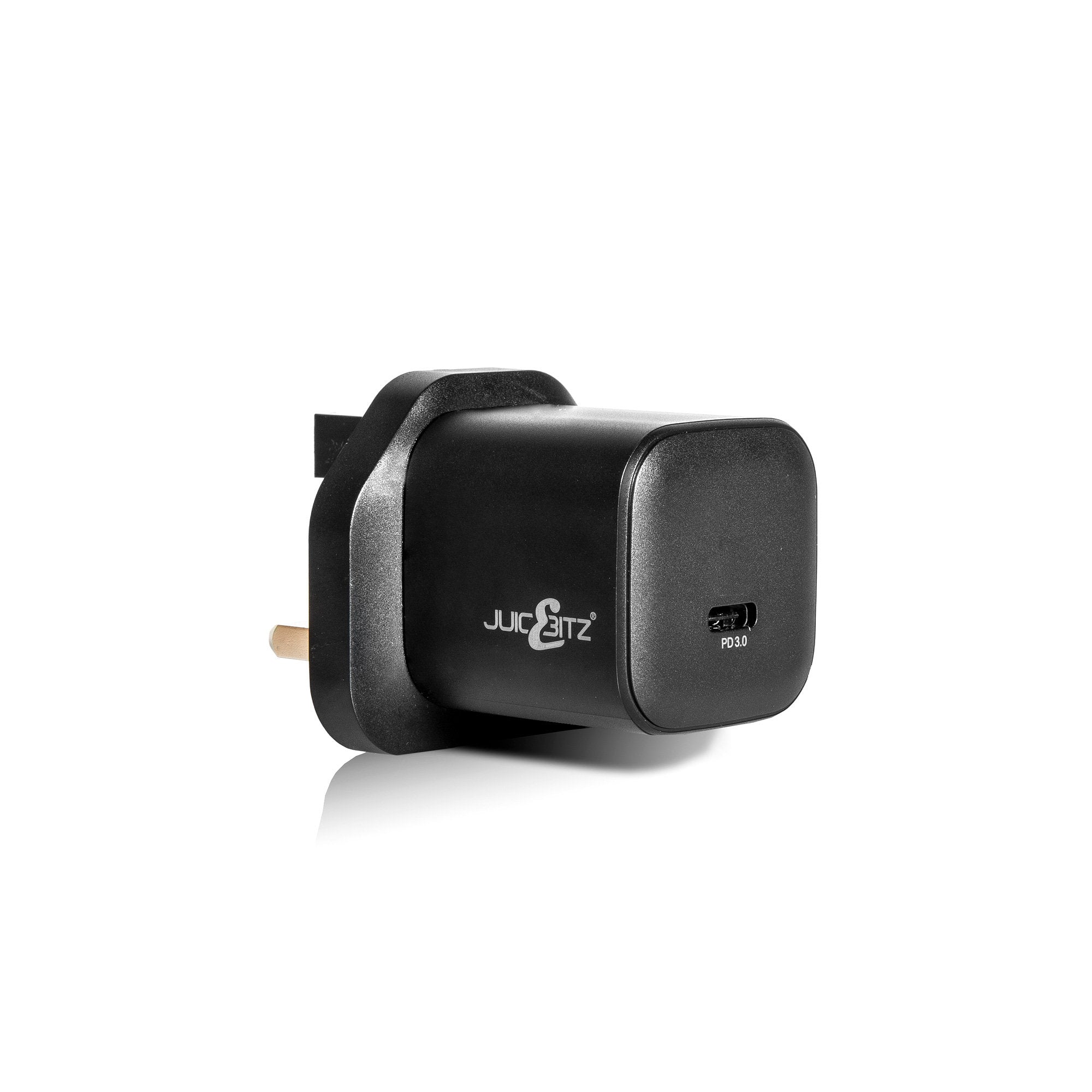 JuicEBrick™ PD3.0 30W PPS Mini USB-C Fast Charger Mains Adapter UK Plug - Black