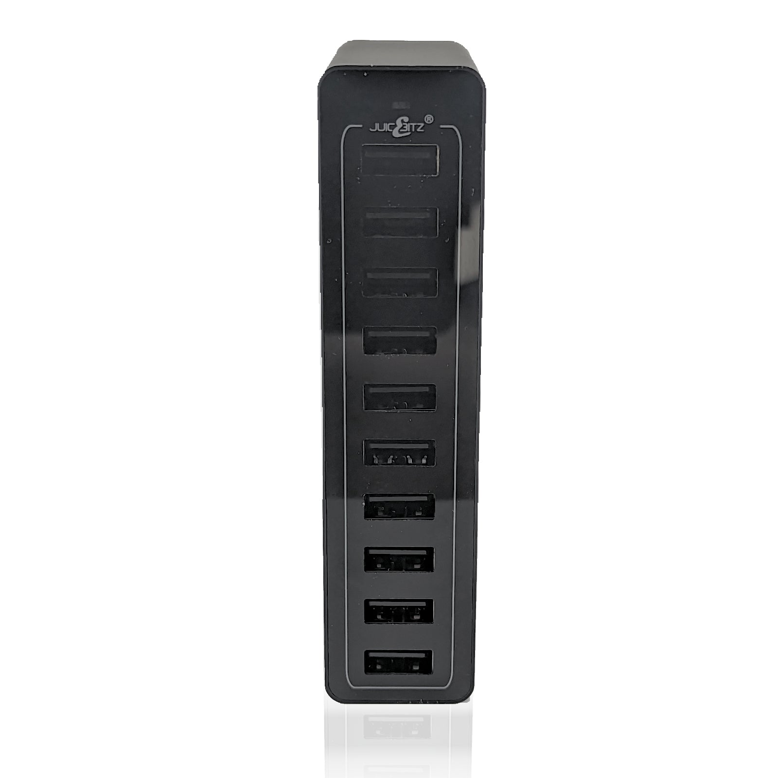 JuicEHub™ 60W 12A 5V Multi 10 Port USB Mini Desktop Charger - Black