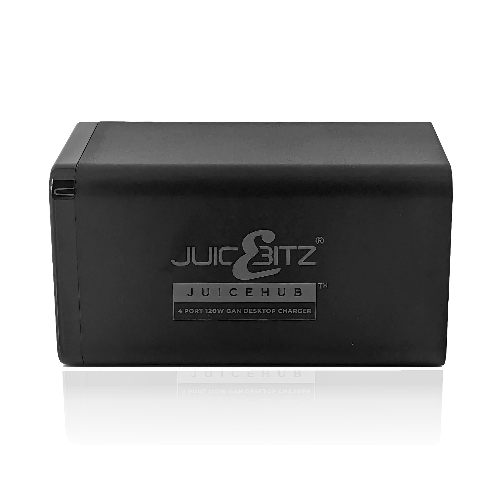 JuicEHub™ 120W GaN 4 Port Fast Desktop Mains Charger QC3.0 & PD3.0 USB-C - Black