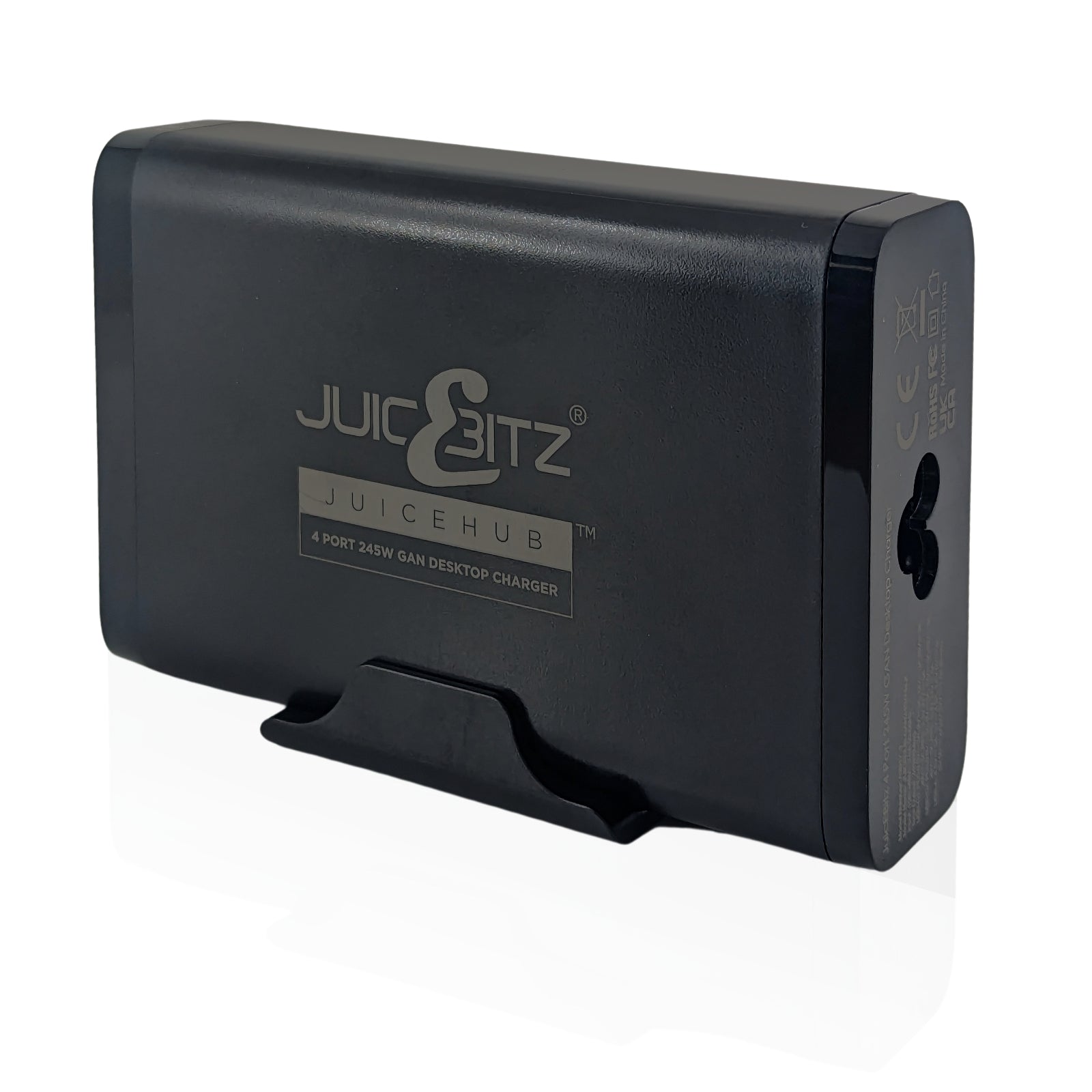 JuicEHub™ 245W GaN 4 Port Power Station Fast Desktop Charger QC3.0 & PD3.0 PPS USB-C - Black