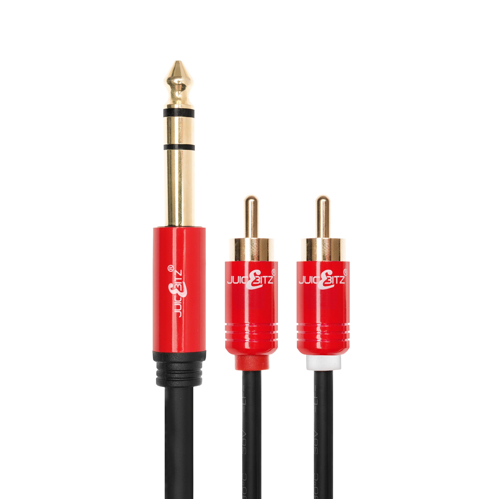 6.35mm (1/4") Jack to 2 x Phono RCA Male Stereo Cable Lead