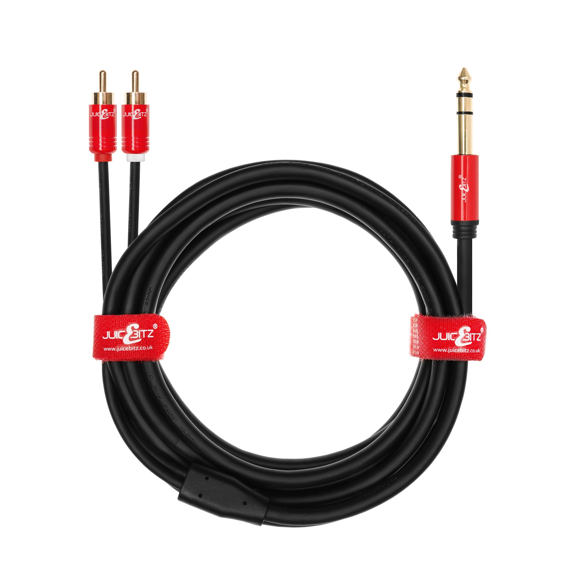 Electromart 3.5mm To 2 RCA Audio Cable, 1 Meter, Gold Plated, Stereo Aux Cord