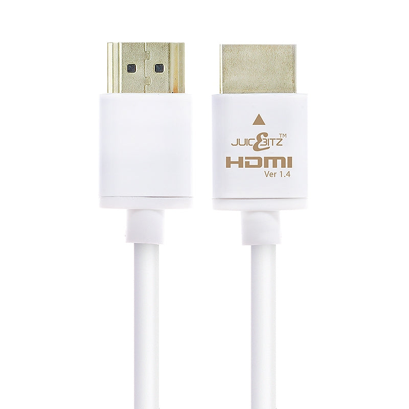 Slim HDMI 1.4 High Speed HDMI Cable with Ethernet, CEC, ARC, Full HD - White