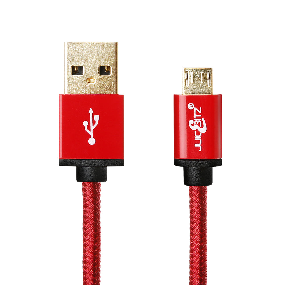 Premium Braided USB 2.0 to Micro-USB Fast Charger Cable Data Transfer Lead - Red