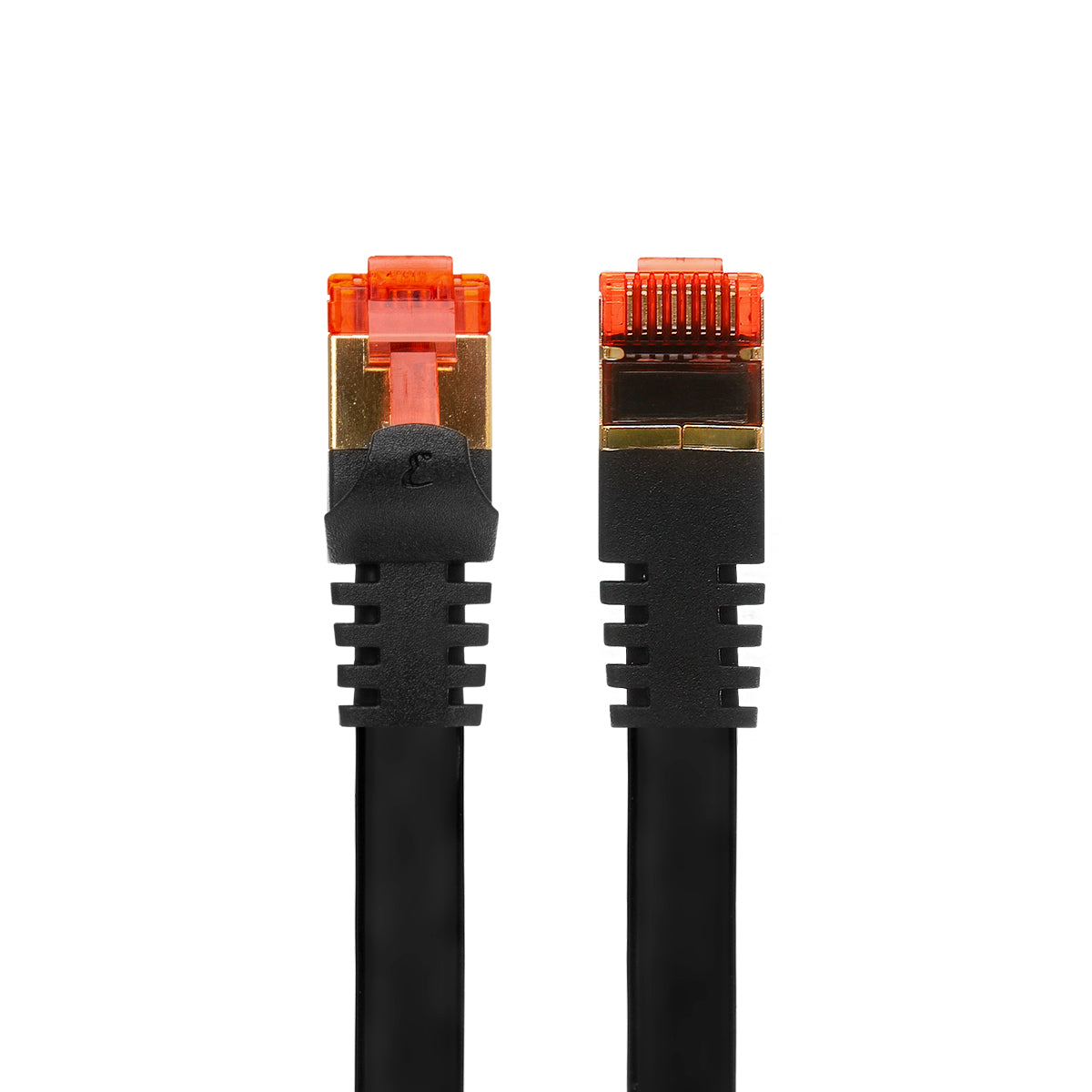 CAT7 Flat Shielded Gigabit Ethernet RJ45 LAN SFTP Patch Cable LSZH - Black