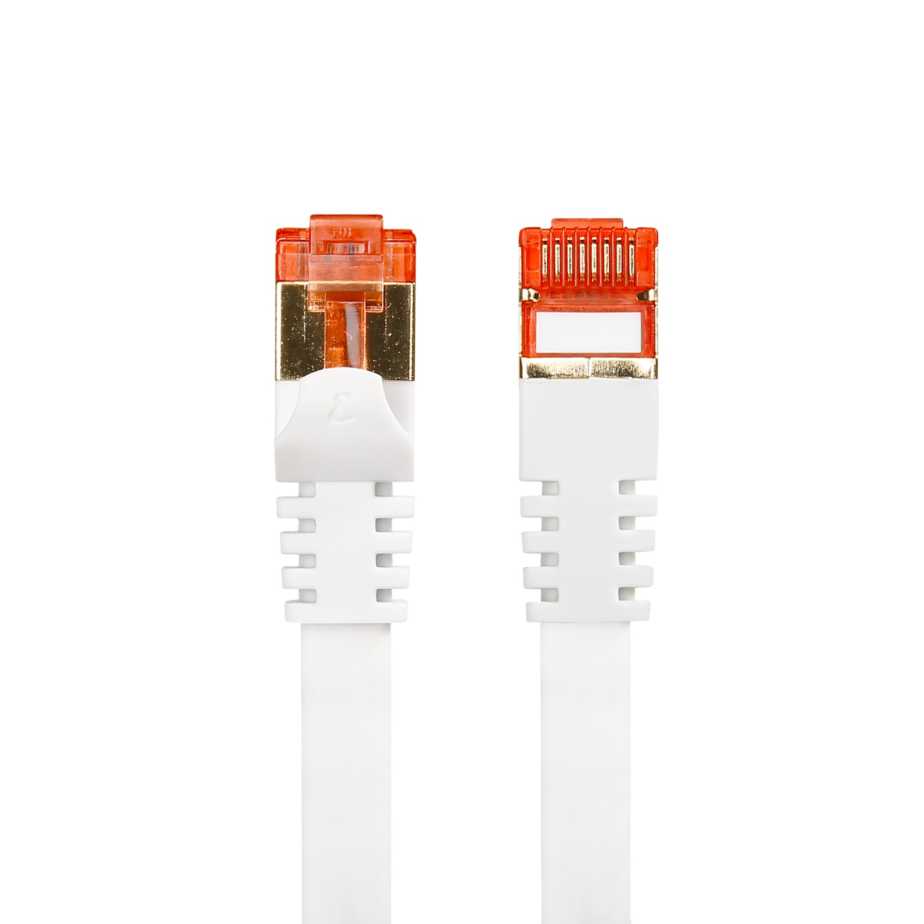 CAT7 Flat Shielded Gigabit Ethernet RJ45 LAN SFTP Patch Cable LSZH - White